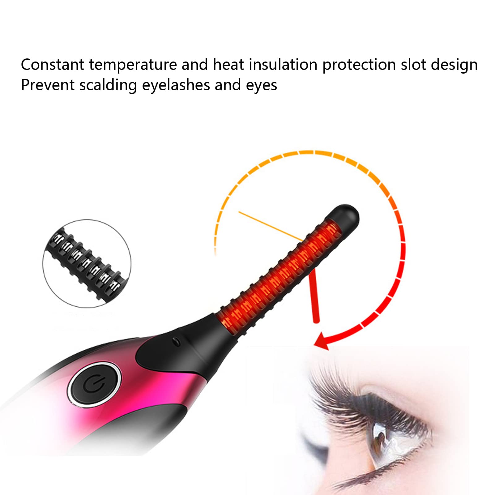 EXCLUZO Heated Eyelash Curler - Electric Lash Curler with Temperature Control, Safe & Long-Lasting for Beautiful Curled Lashes | Perfect for Home Use, Travel & Professional Makeup