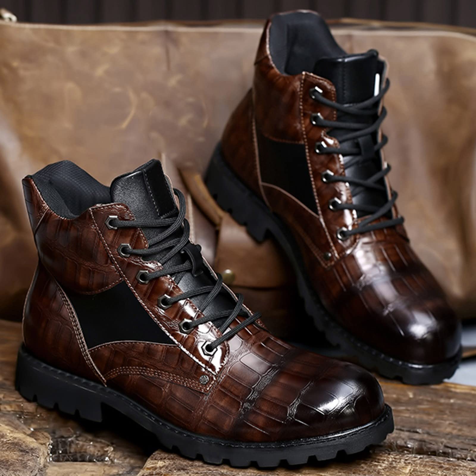 Men's Classic Business Leather Boat Shoes - Retro Fashion Low Top Lace Up Casual Shoes for Comfort & Style | Perfect for Office, Travel & Everyday Wear