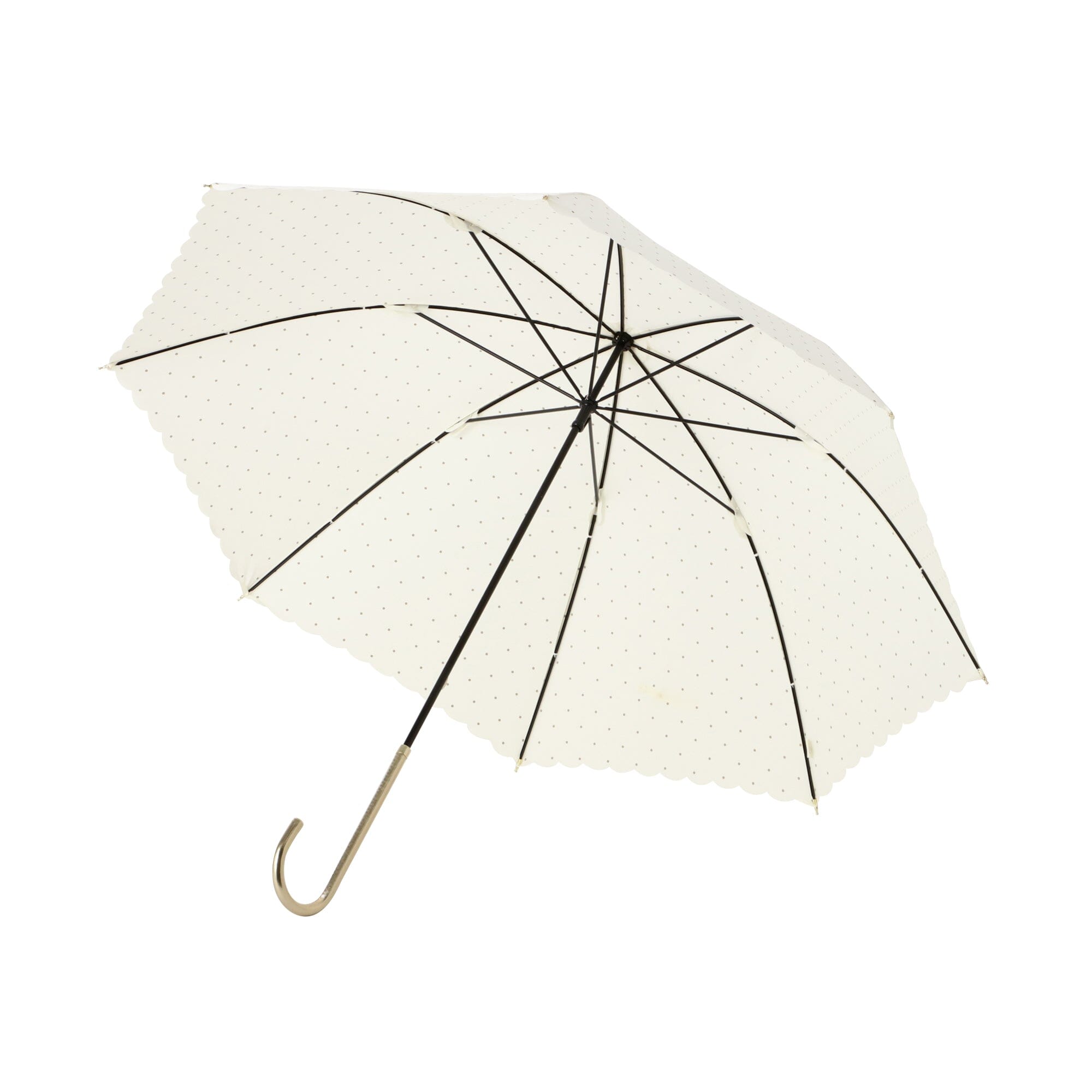 Dot Glitter Heat Cut Long Umbrella - White Waterproof Windproof Golf Umbrella for Women & Men - Perfect for Rainy Days, Beach, Golfing, and Outdoor Events