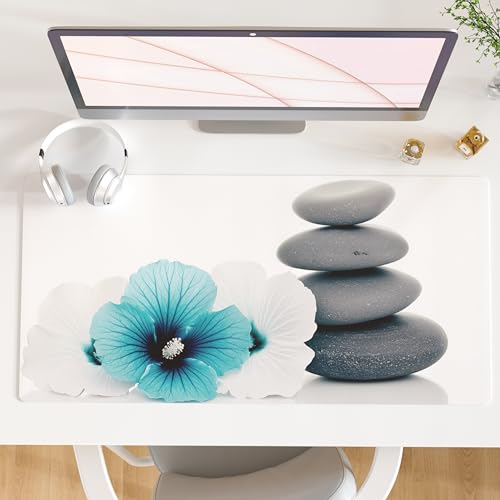Pebbles & Blue White Flowers