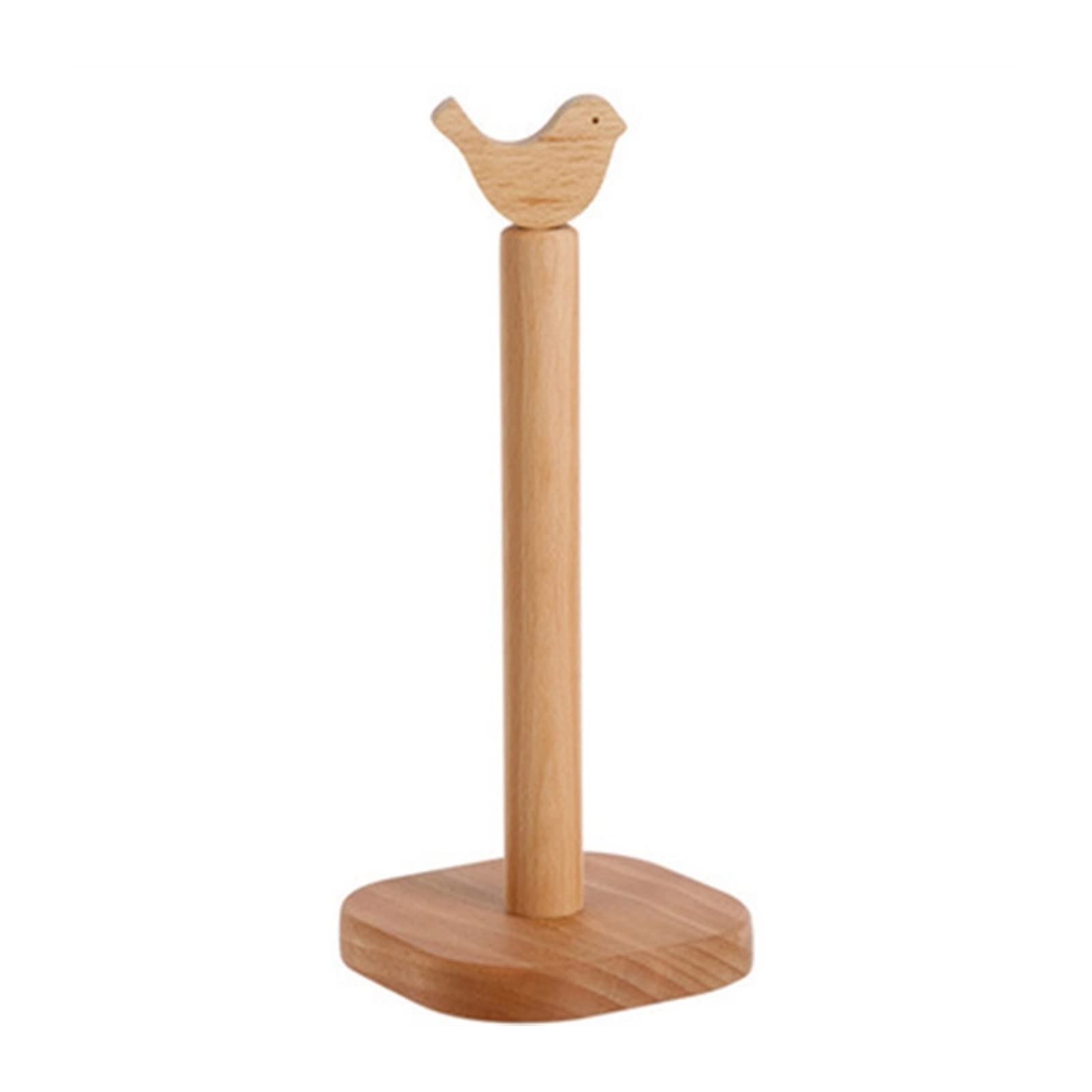 Premium Solid Wood Paper Towel Holder - Vertical Roll Storage Rack for Kitchen Countertop & Bathroom | Space-Saving Toilet Paper Stand with Large Capacity | Perfect for Home, Office & Restaurant Use