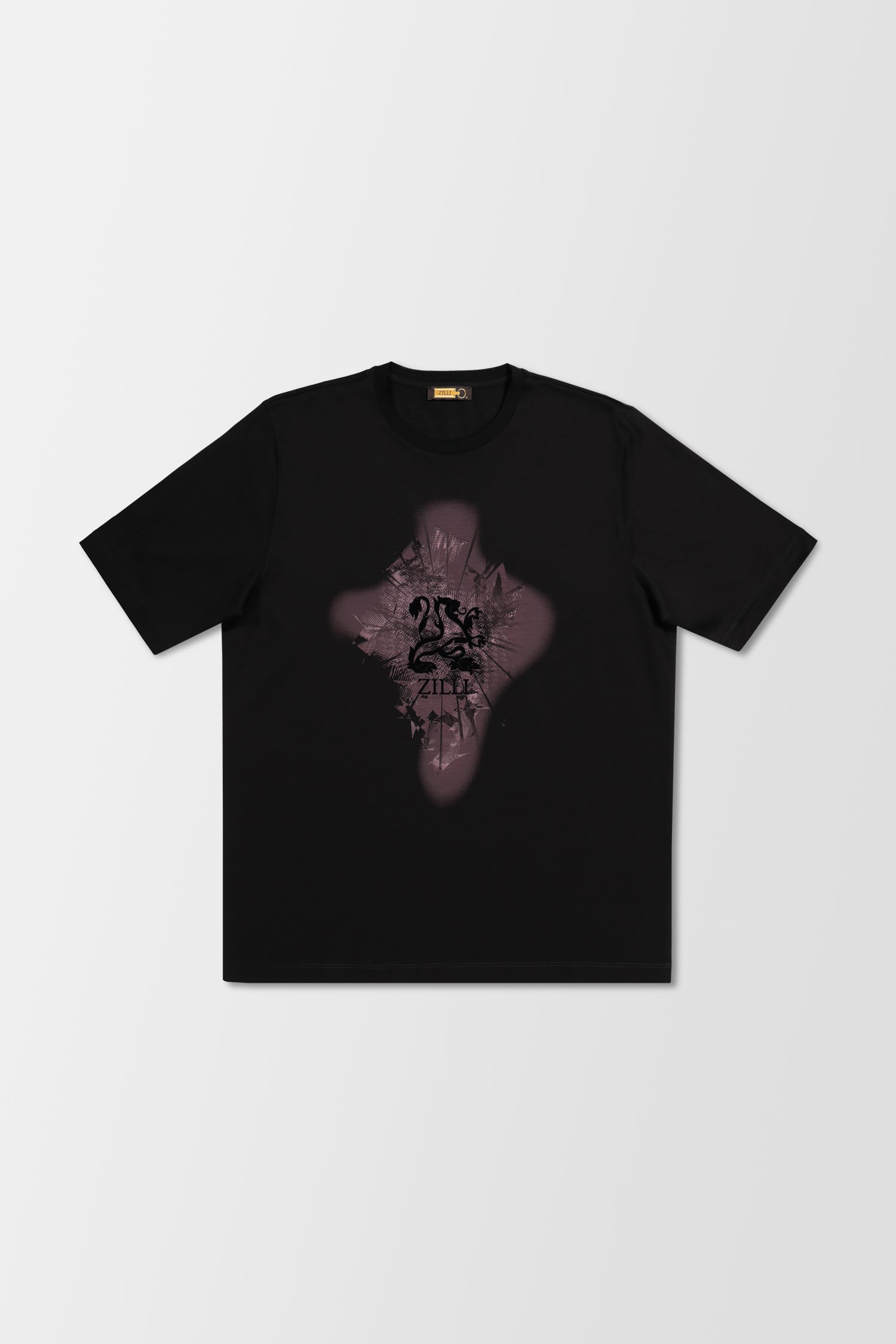 Zilli Black and Bordeaux Lion Flock T-Shirt for Men - Stylish Graphic Tee for Casual Wear, Street Fashion, and Everyday Outfits