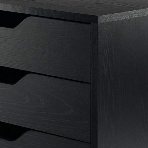 Winsome Halifax 5-Drawer Storage Organizer in Black - Perfect for Bedroom, Office & Closet Organization