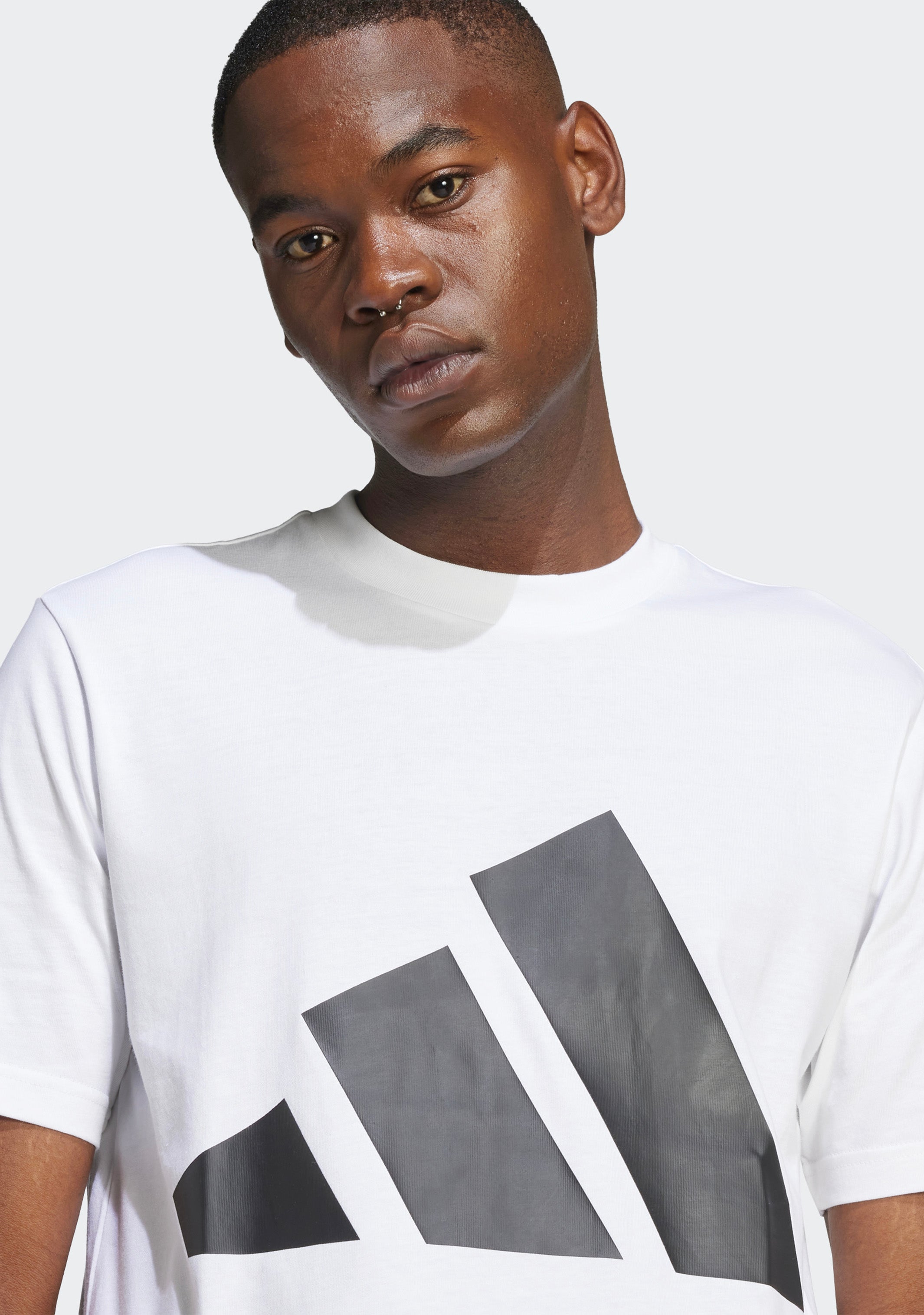 Adidas Men's Essentials Big Logo T-Shirt - Comfortable Cotton Crewneck Tee for Casual Wear, Gym & Street Style