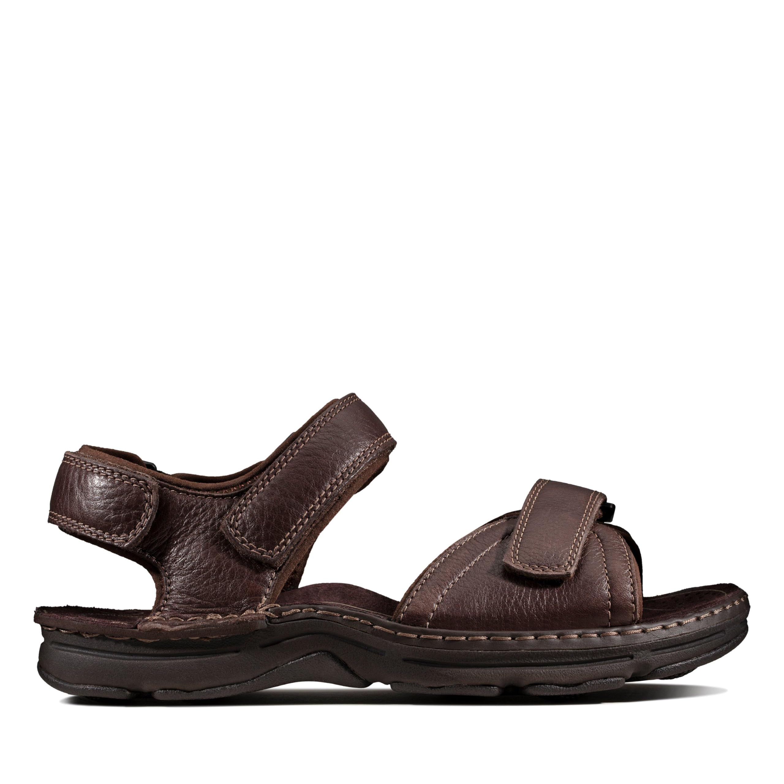 Clarks Men's Comfortable Leather Sandals for Summer - Breathable & Supportive Outdoor Walking Shoes - Perfect for Beach, Travel & Casual Wear