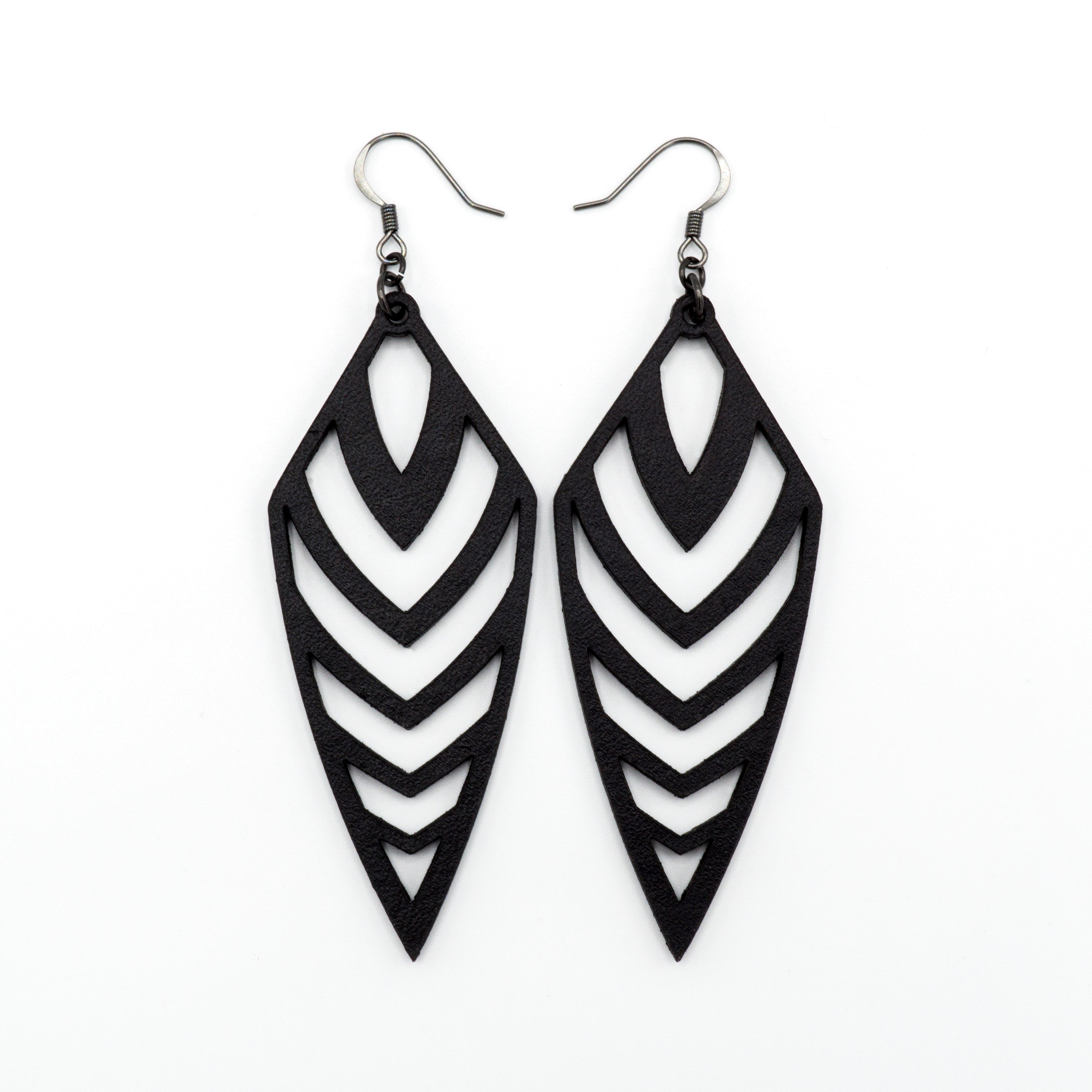 Arrowhead 03 Leather Earrings for Women - Handmade Black Boho Dangle Earrings | Perfect for Casual Wear, Parties, and Festival Outfits