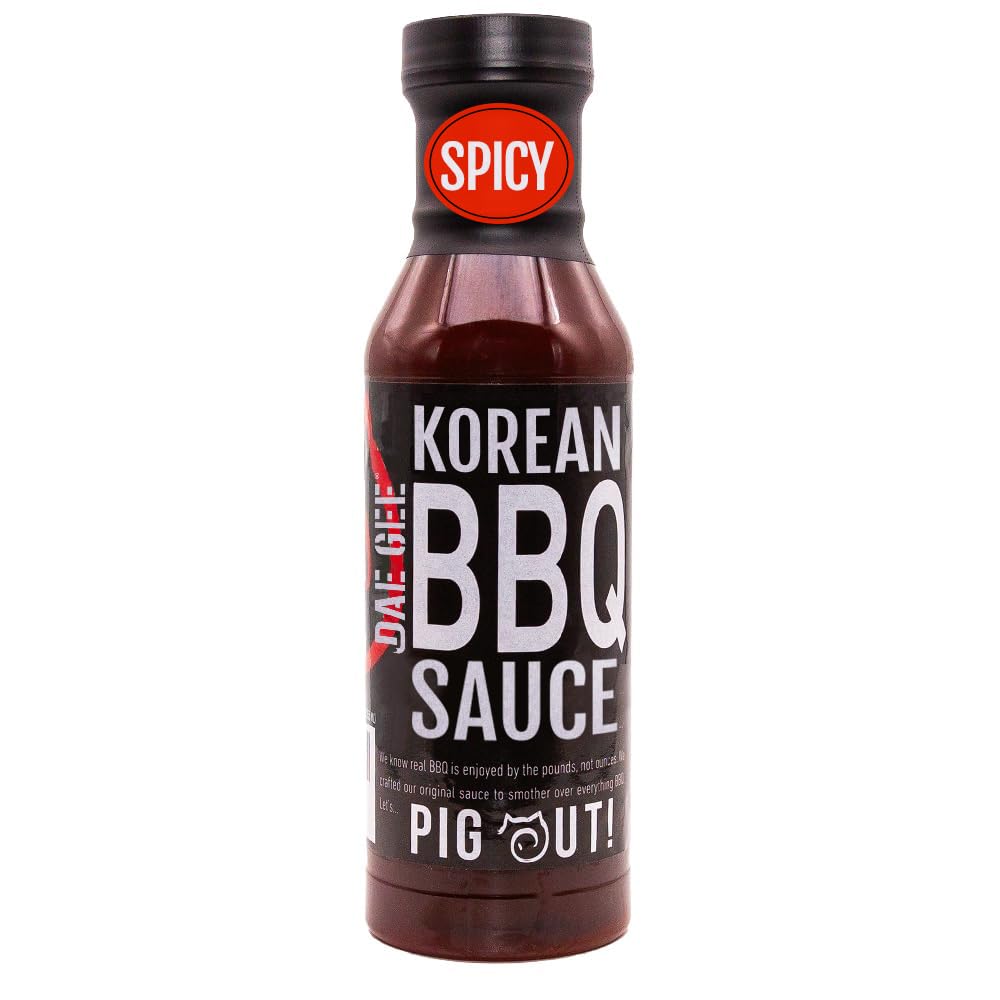 Authentic Korean BBQ Sauce - Spicy & Flavorful | Premium KBBQ Grill Marinade, Bulgogi & Galbi Sauce | Perfect for Ramen, Tofu, Hot Pot & Korean Cuisine | Made in USA (12oz Bottle) | Great for Grilling, Dipping & Home Cooking