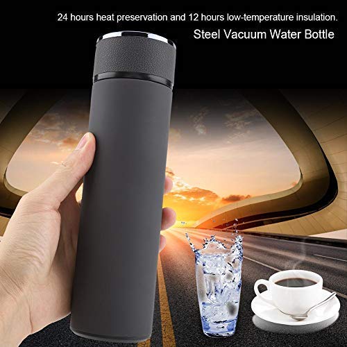 Fdit Stainless Steel Vacuum Insulated Water Bottle - 20oz Leakproof Thermos for Hot & Cold Drinks - Ideal for Tea, Coffee, Travel, Office & Gym (Grey)