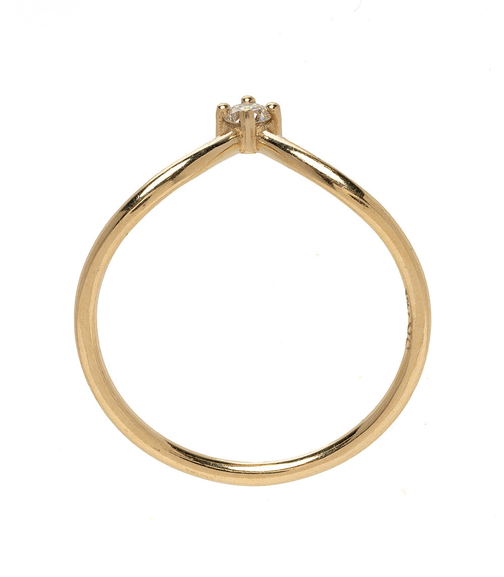 Spire Tiara Nesting Ring with Round Diamond - Elegant Stackable Wedding Band for Women | Perfect for Engagement, Anniversary & Special Occasions