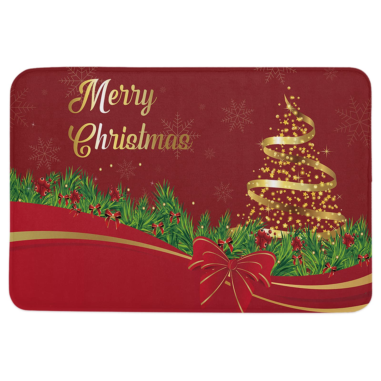 18x30in Christmas Outdoor Rug - Absorbent Door Mat for Bedroom, Kitchen & Bathroom Decor