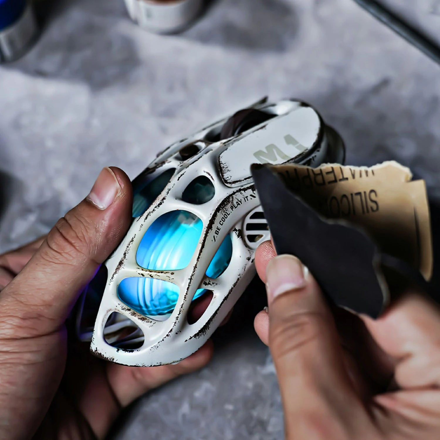 Mercury M1 Pro Battle Worn Edition Silver Mist Gaming Mouse - High Precision 16000 DPI, Ergonomic Design for PC & Mac - Perfect for FPS, MOBA & eSports Tournaments (US Only)