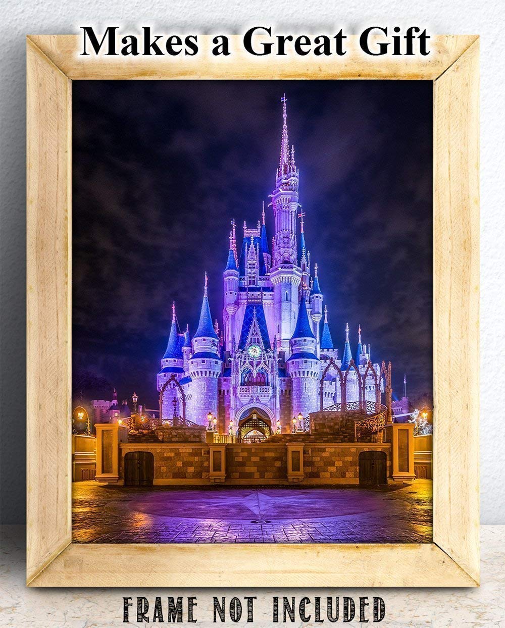 11x14 Unframed Cinderella Castle Art Print - Disney World Wall Decor for Home, Nursery & Magic Kingdom Themed Rooms | Perfect Gift for Disney Fans Under $15 | Great for Bedroom, Kids Room & Disney Themed Party Decorations