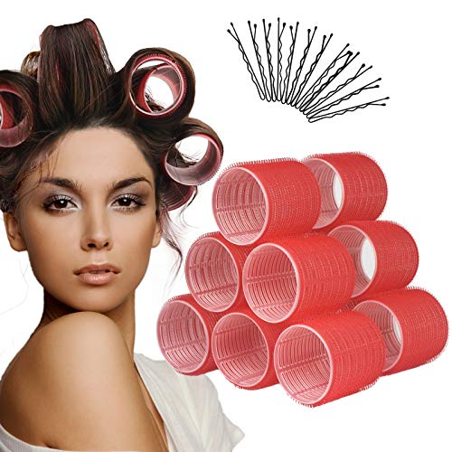 12 Pack Self Grip Hair Rollers - Jumbo Salon Hair Curlers for Women, DIY Hairstyling Tools for Wavy & Curly Looks at Home or Salon