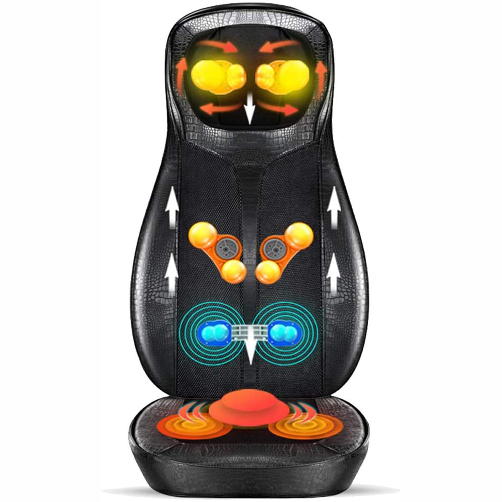 Fly YUTING Shiatsu Back Massager - Full Body Electric Massage Chair with Heat, Deep Kneading, Rolling & Vibration - Multi-Mode Massage Seat Cushion for Home, Office & Car Relaxation