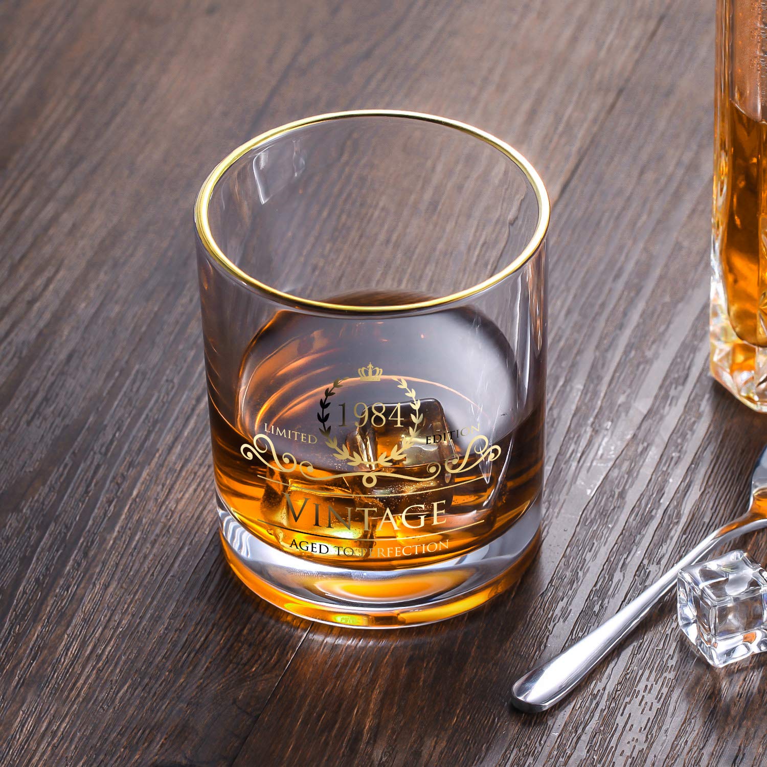 1984 Whiskey Glasses Set - 40th Birthday Gift for Women & Men, Bourbon Glasses for Anniversary, Retirement, Bridesmaid, Mother's & Father's Day - Perfect for 40-Year-Old Celebrations, Home Bar Decor & Holiday Parties