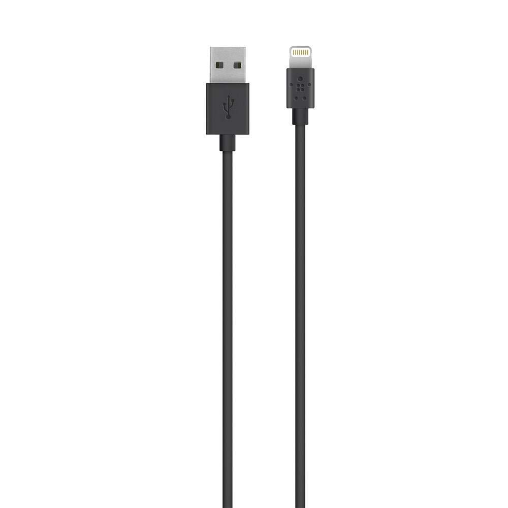 Belkin MFi Certified Lightning to USB Cable 6.6ft (2m) - Fast Charging & Sync for iPhone 14/13/12/11/X/8 & More - Durable Black iPhone Charger for Home, Office & Travel