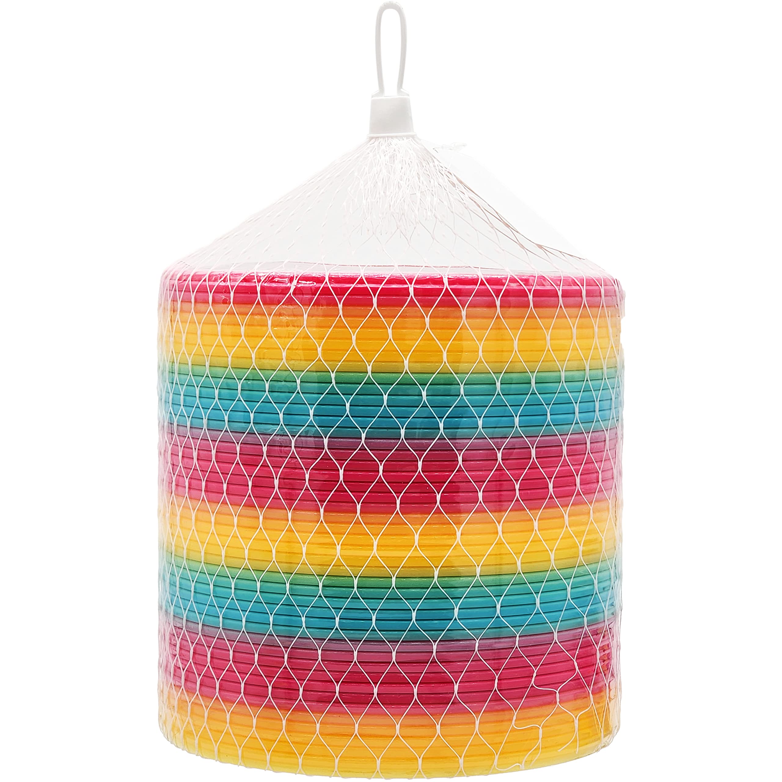 Jumbo Rainbow Plastic Coil Spring Toys for Kids - 6 Inch (150mm) Individually Wrapped Party Favors, 12-Pack - Perfect for Birthday Parties, Classroom Rewards & Sensory Play