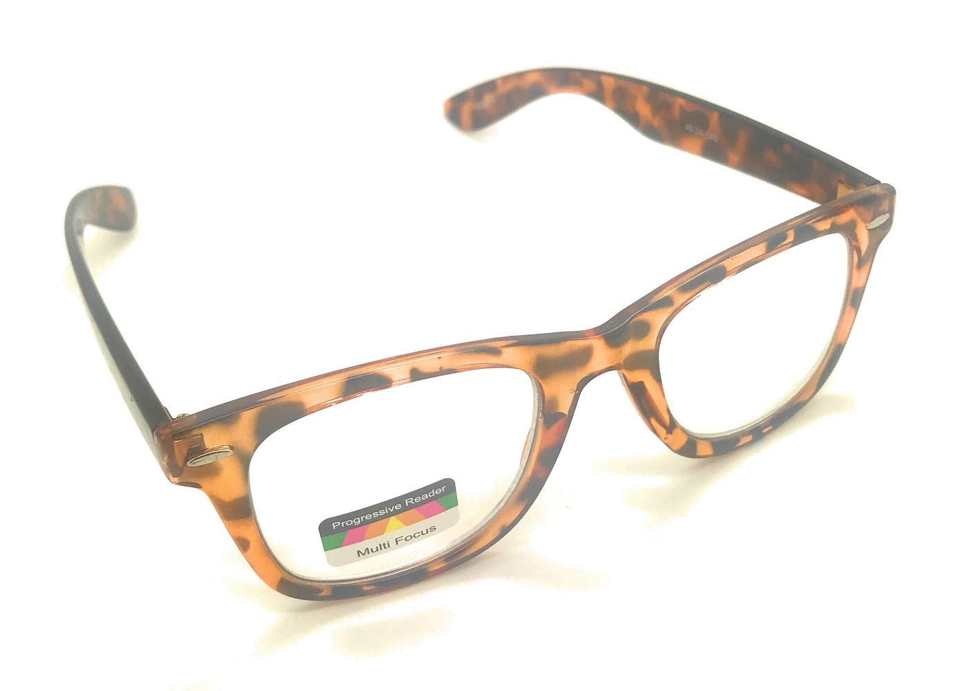 Multi Focus Progressive Reading Glasses - 3 Powers in 1 Square Horn Rim Eyeglasses for Men & Women | Perfect for Reading, Computer Work & Close-Up Tasks