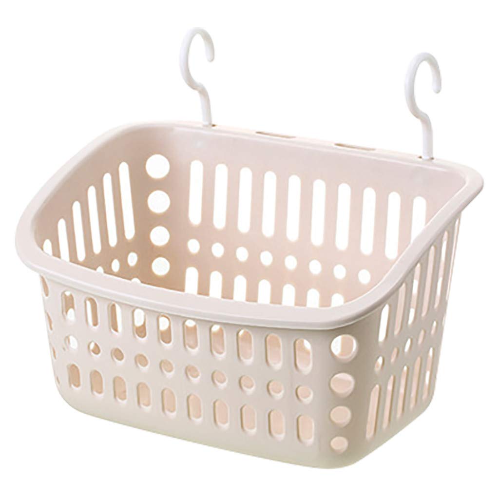 Plastic Hanging Shower Basket with Hook - Bathroom & Kitchen Storage Organizer - Space-Saving Caddy for Pantry, Dorm, Office - Perfect for Small Spaces & Clutter-Free Organization