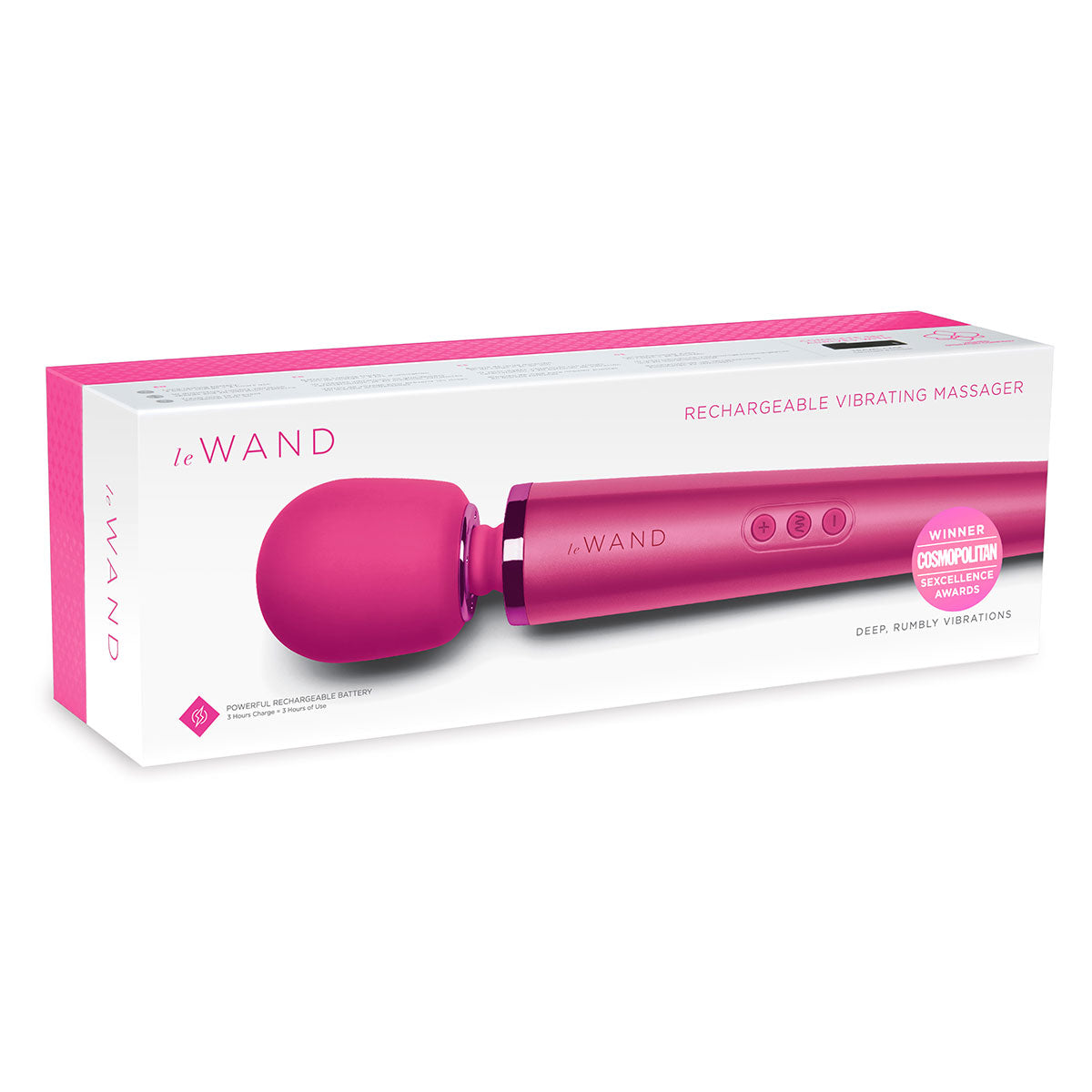 Le Wand Massager - Premium Rechargeable Personal Massager in Magenta for Relaxation & Pain Relief - Perfect for Home, Spa & Travel Use