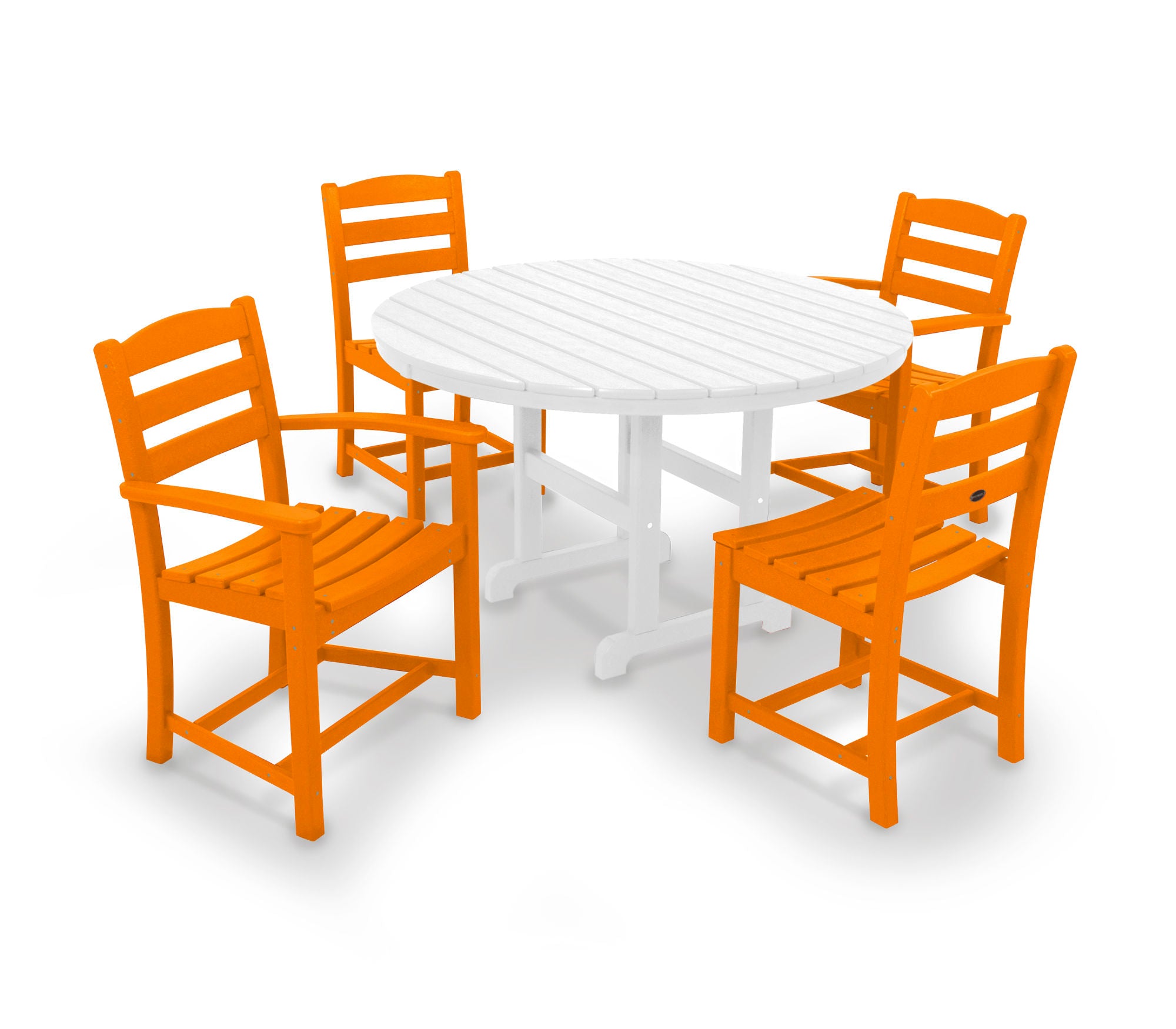 POLYWOOD La Casa Café 5-Piece Outdoor Dining Set - Patio Furniture for Backyard, Garden & Poolside - Weather-Resistant Wicker & Aluminum Frame
