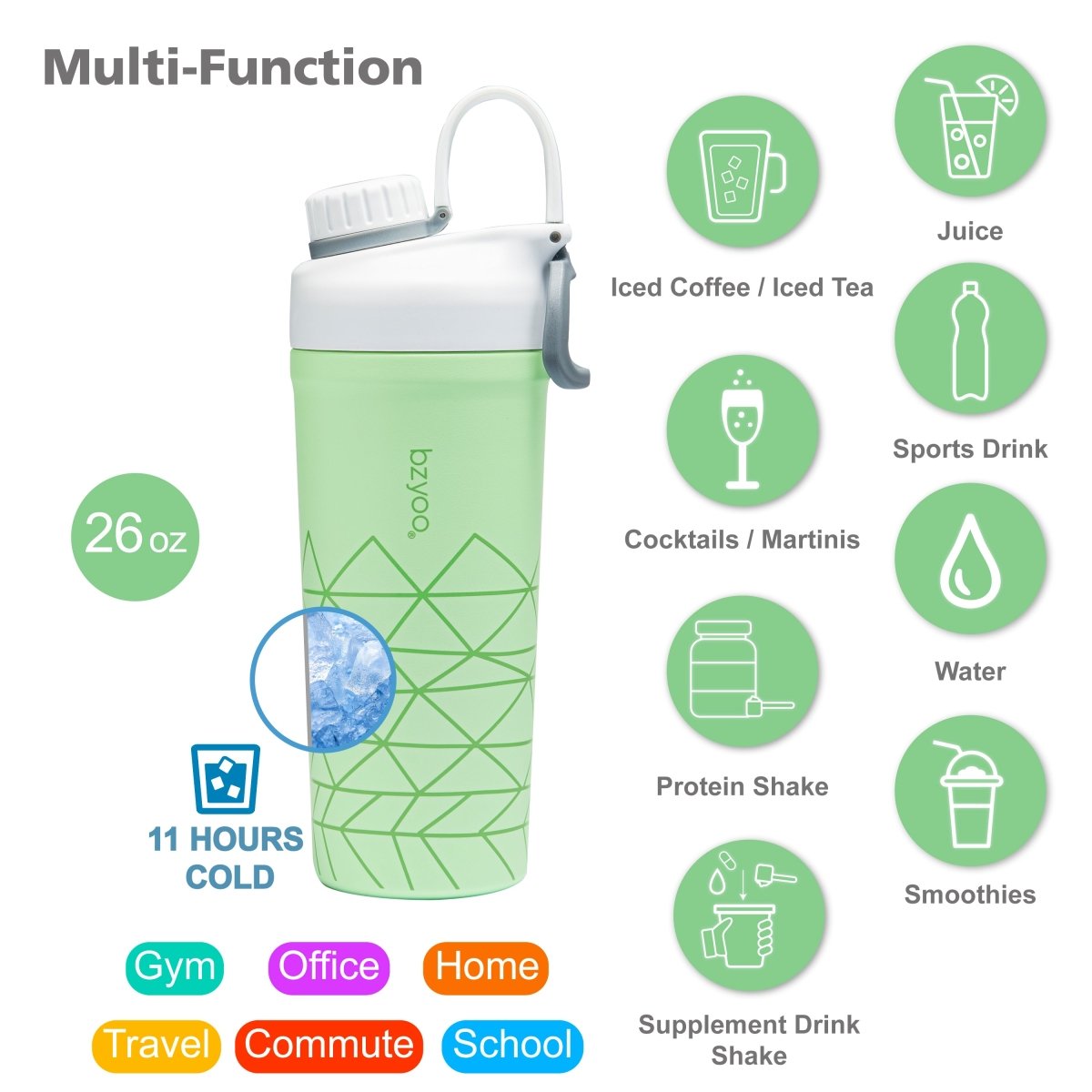 26oz Stainless Steel Double Wall Insulated Tumbler with Lid & Straw - Spiderman Green - Keeps Drinks Hot/Cold for Hours - Perfect for Office, Gym, Travel & Outdoor Activities
