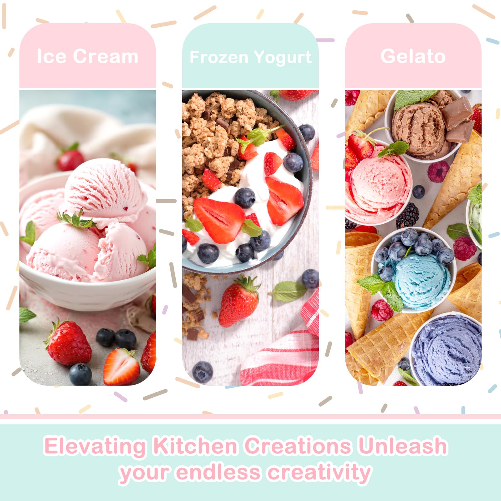 **GLINK 2-Quart Ice Cream Maker Attachment for KitchenAid Stand Mixer – Compatible with 4.5-6Qt Mixers – Make Frozen Yogurt, Ice Cream, Sorbet & Gelato at Home – Perfect for Parties, Desserts & Family Treats**