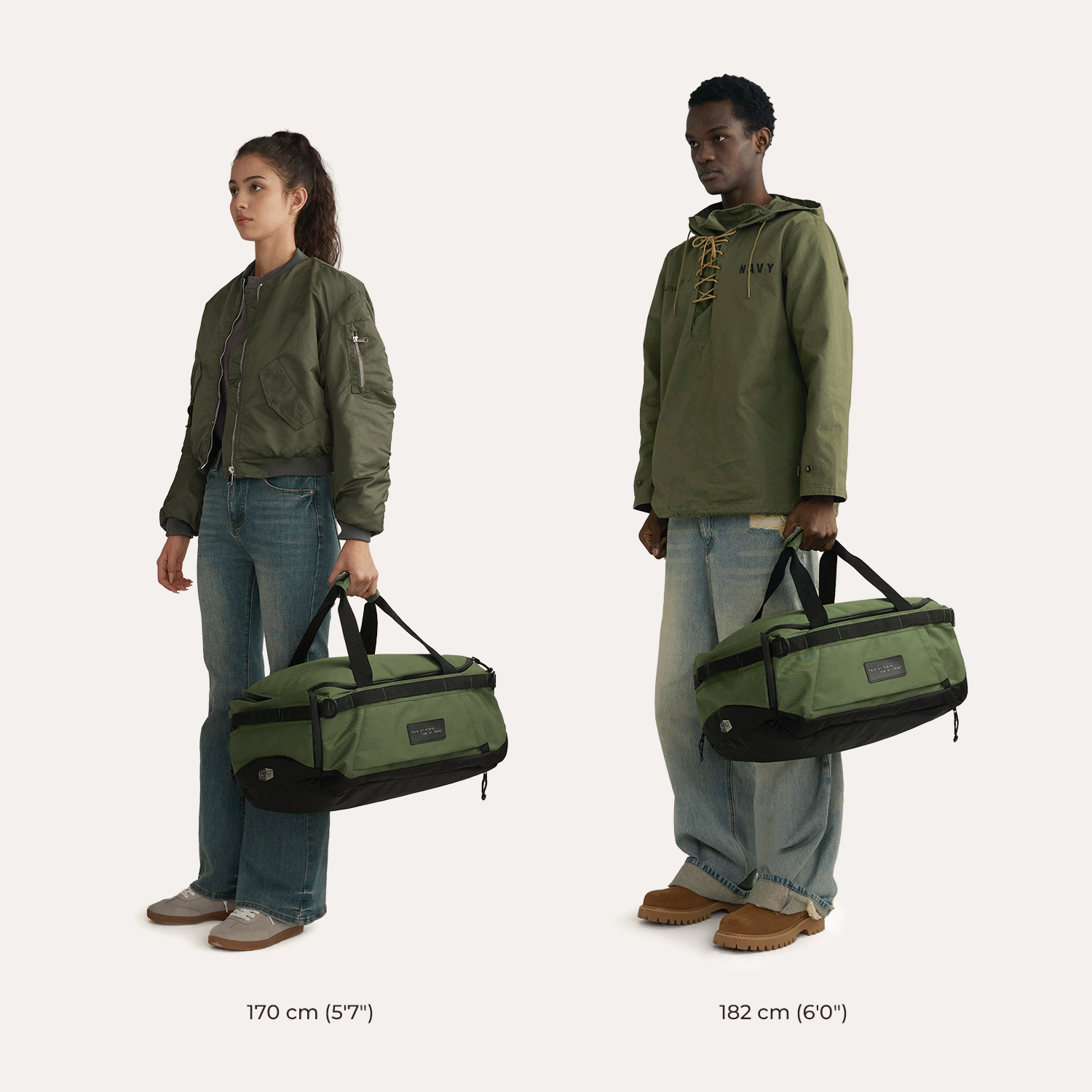 Paz 43L Duffle Backpack - Waterproof Travel Duffel Bag with Shoulder Strap for Gym, Camping & Weekend Getaways