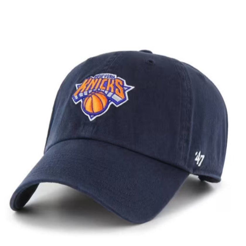 47 Brand New York Knicks Adjustable Snapback Hat - Navy Blue - Official NBA Team Logo Cap for Men & Women - Perfect for Games, Streetwear & Casual Outfits