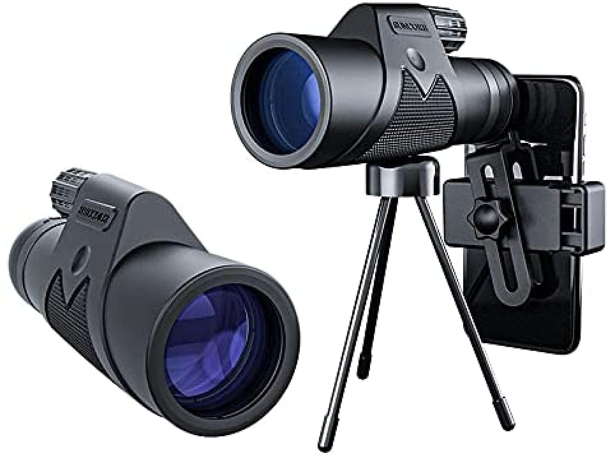 AWJ 12x50 HD Monocular Telescope with Phone Adapter - Waterproof Binocular Lens for Bird Watching, Hunting, Concerts & Sports | Includes Tripod & Holder for Outdoor Adventures, Travel & Mobile Photography