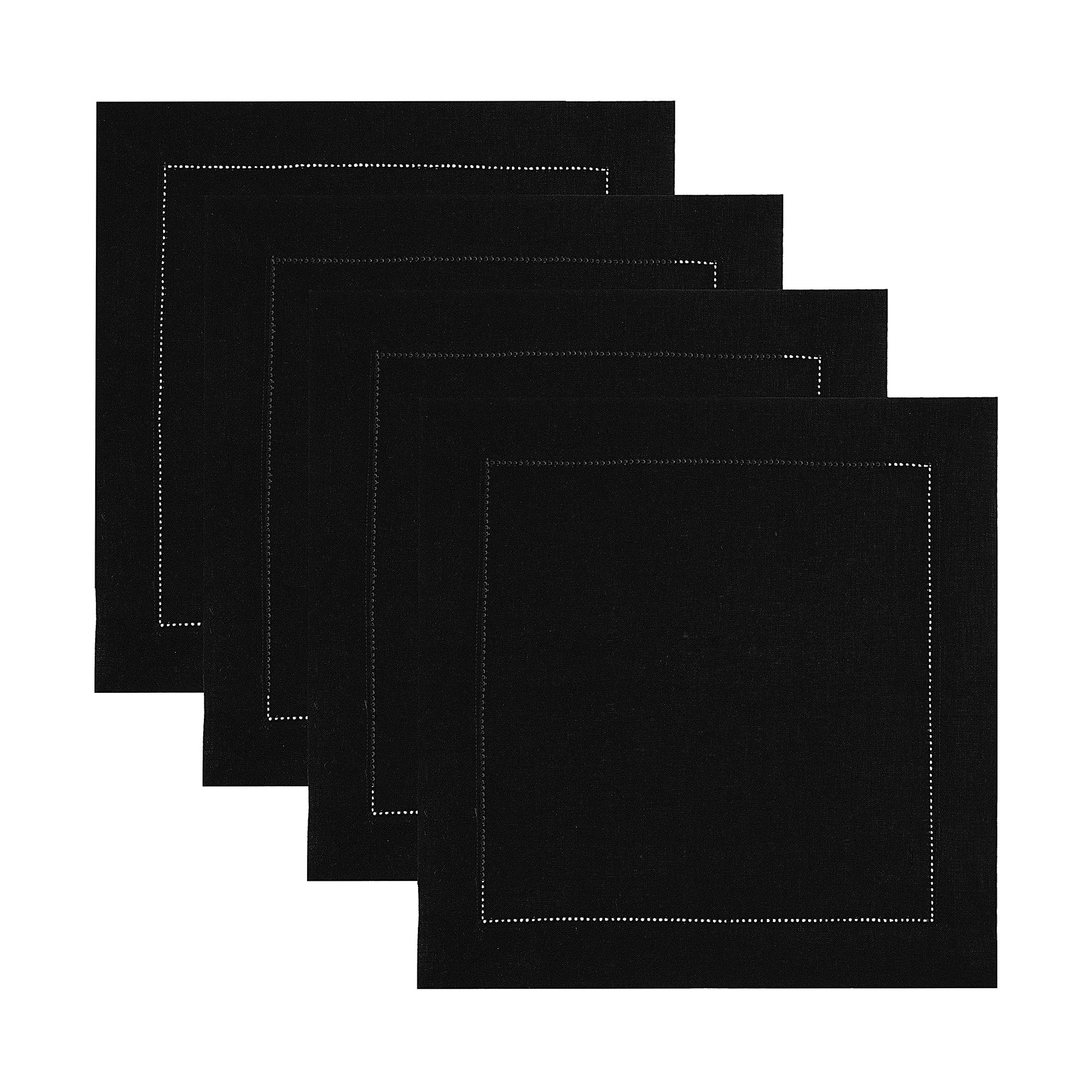 Premium Classic Hemstitch Square Placemats Set of 4 - Elegant Cotton Table Linens for Dining Room, Kitchen, and Holiday Decor - Perfect for Dinner Parties, Family Gatherings, and Special Occasions
