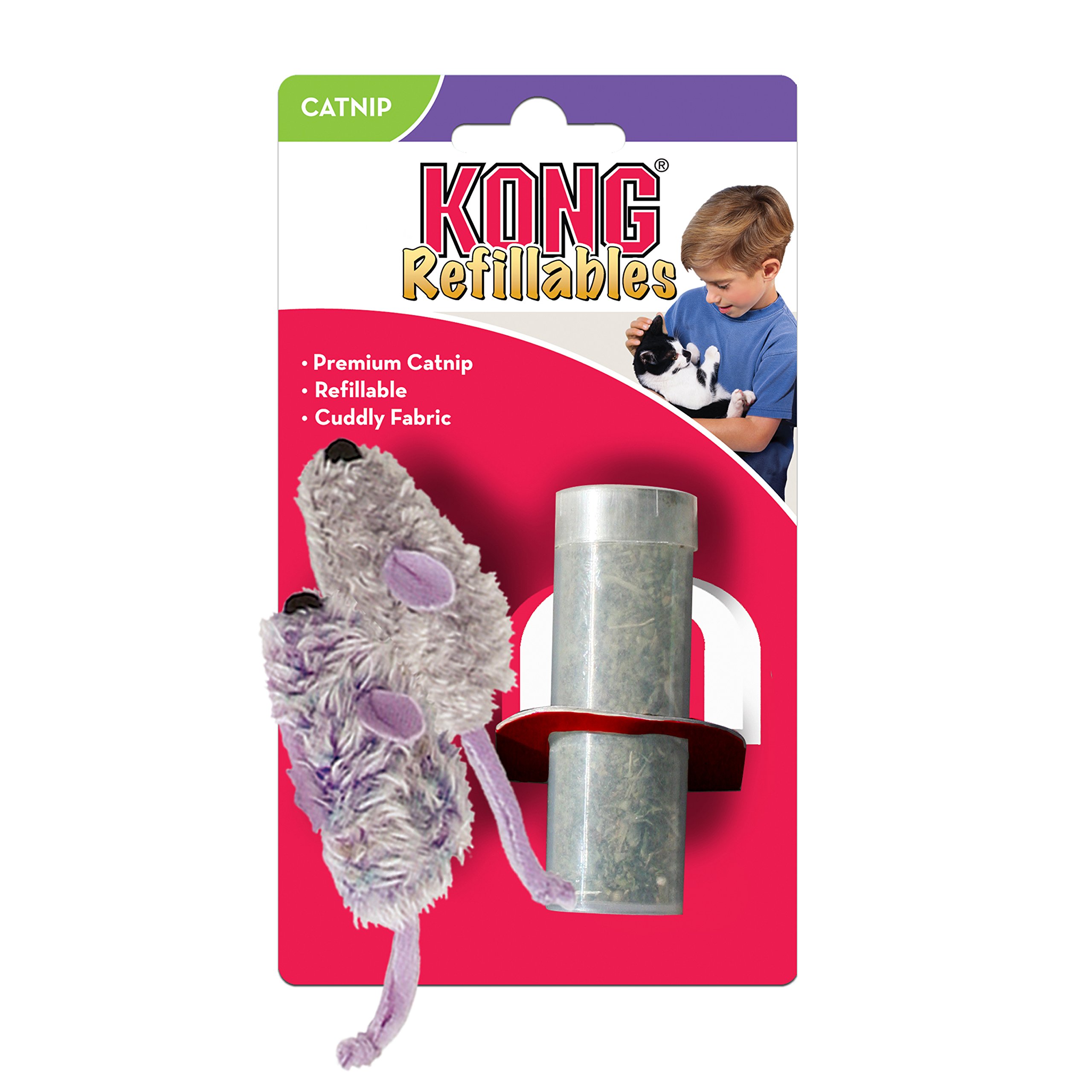 Premium KONG Purple Mouse & Frosty Grey Catnip Toys for Cats - 2 Pack - Interactive Play & Stress Relief for Indoor Cats - Perfect for Playtime, Training & Bonding with Your Feline Friend