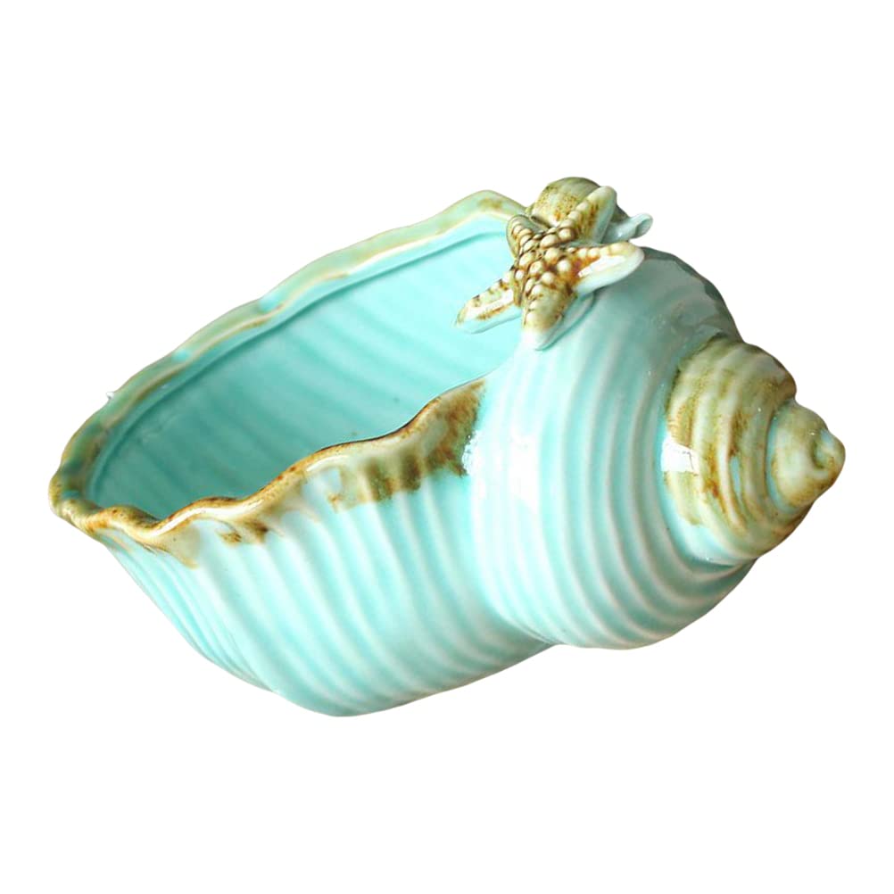 BESPORTBLE Creative Ceramic Conch Pot - Elegant Flower Planter for Indoor Plants, Bonsai, Succulents - Perfect for Home Decor, Office Desk & Gardening Gifts