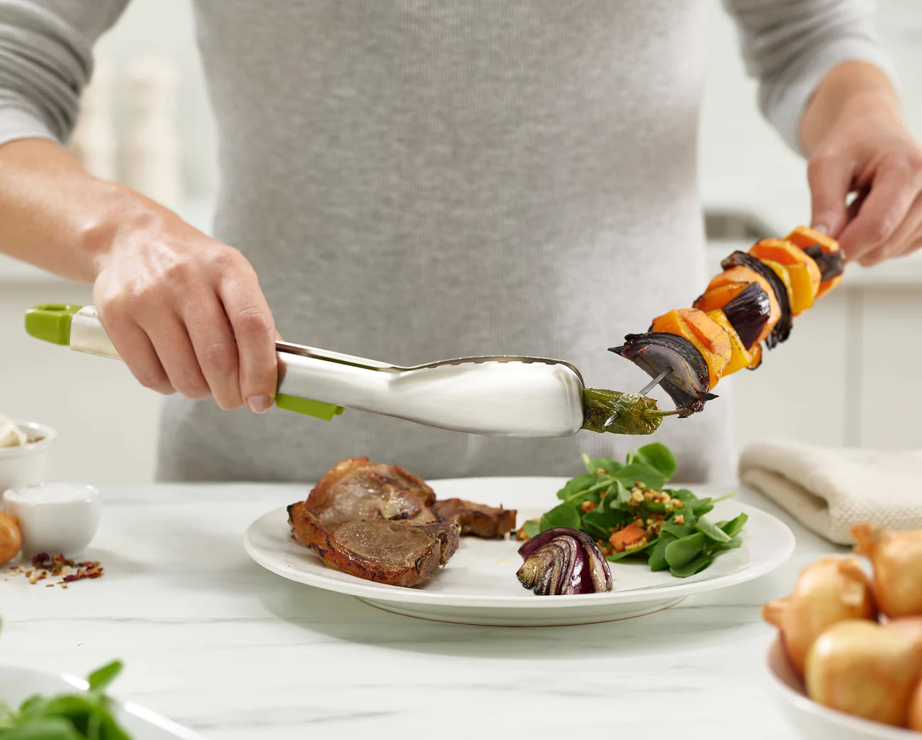 JJ Elevate Slimline Stainless Steel Tongs - 12