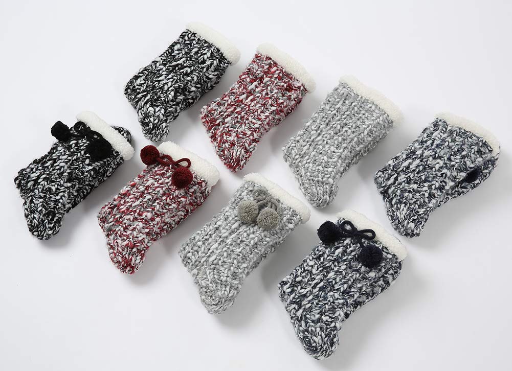 Maamgic Women's Knit Sherpa Slipper Socks - Warm Fleece Booties for Winter