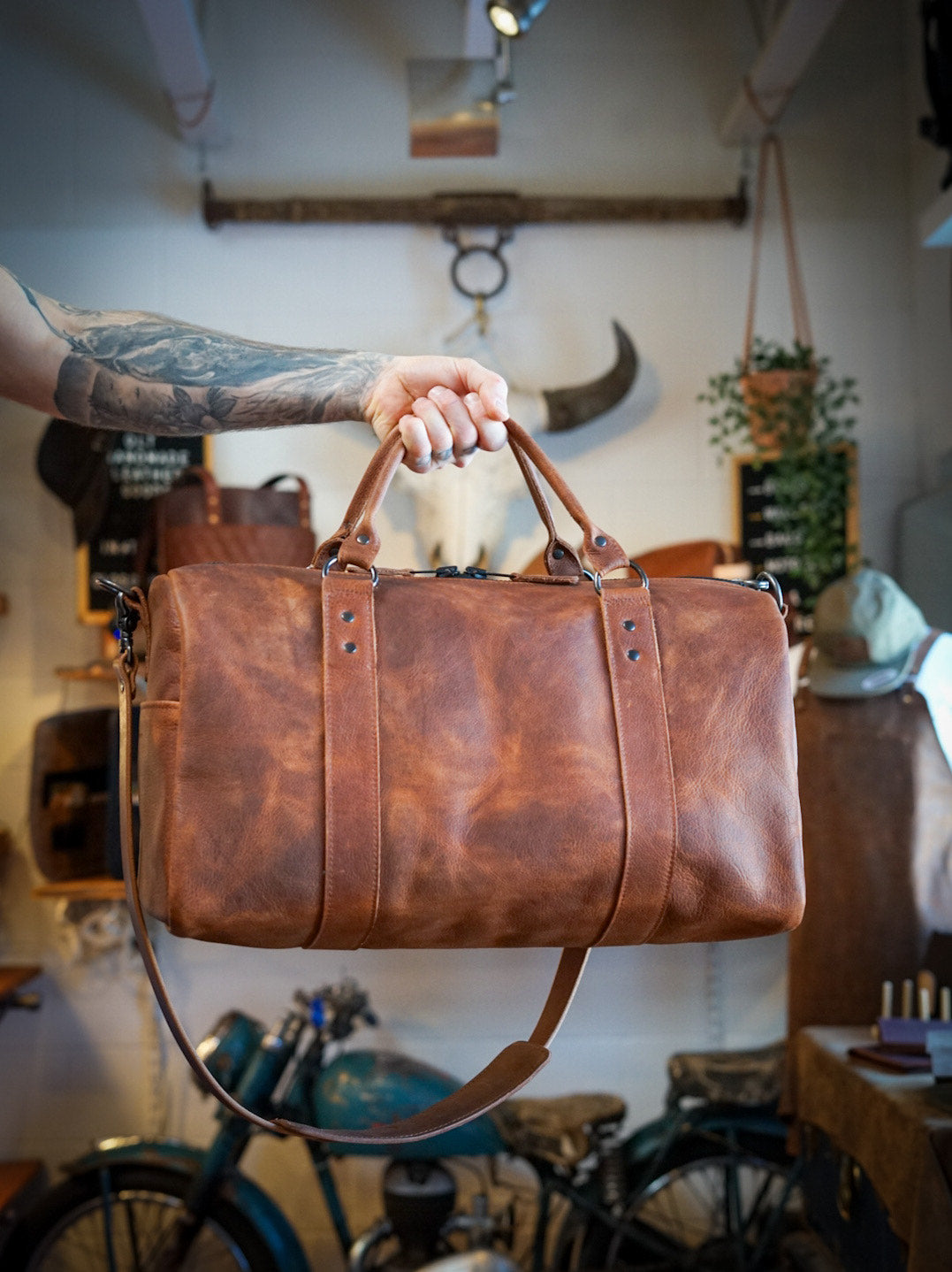 Premium Overnight Duffle Bag - Kodiak Tan Color, Water-Resistant Travel Duffel for Gym, Weekend Trips & Outdoor Adventures