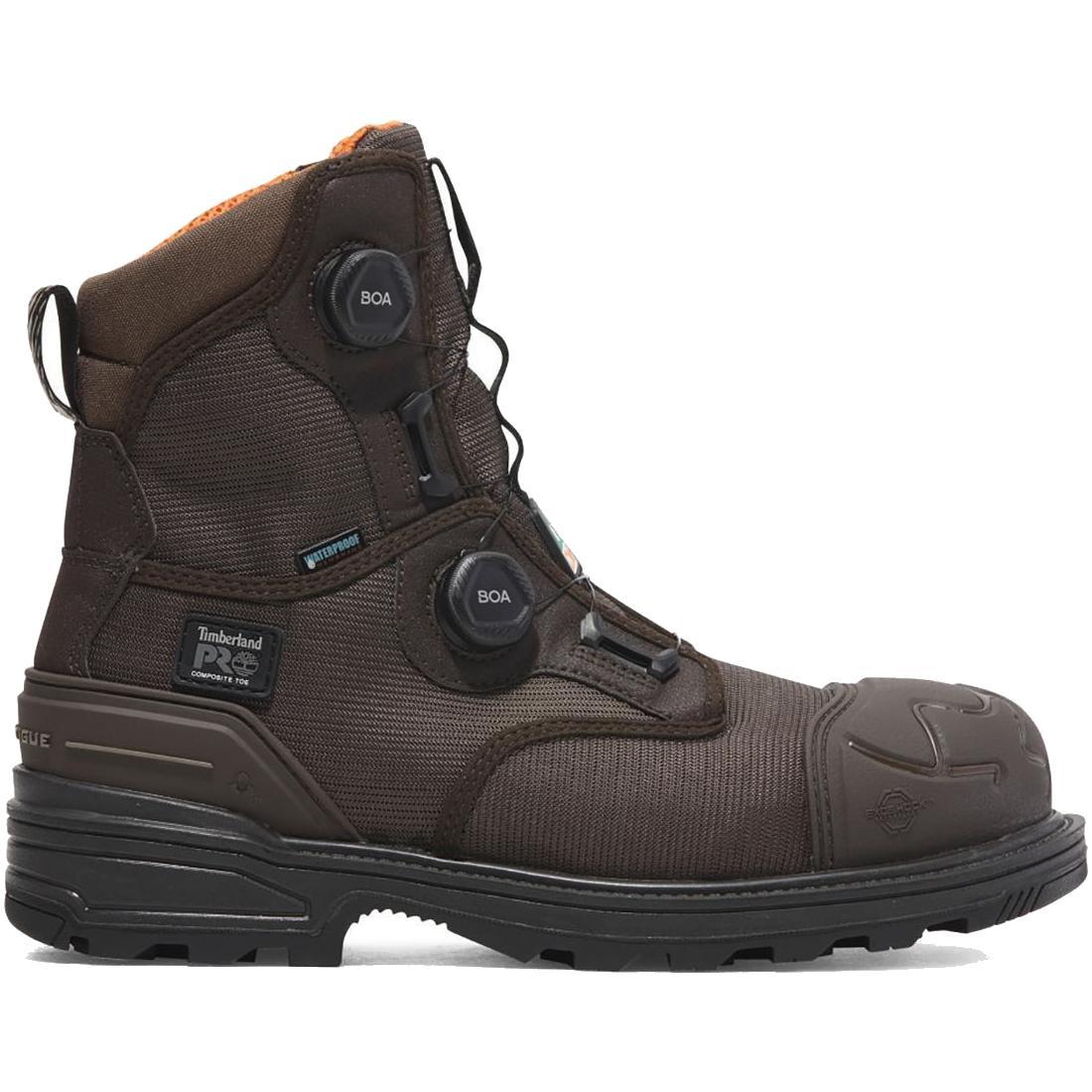 Magnitude 8 Inch Waterproof Composite Toe Work Boots with Boa Closure System - CSA Certified, Ballistic Nylon Construction in Dark Brown - Ideal for Construction, Warehouse & Outdoor Work Safety