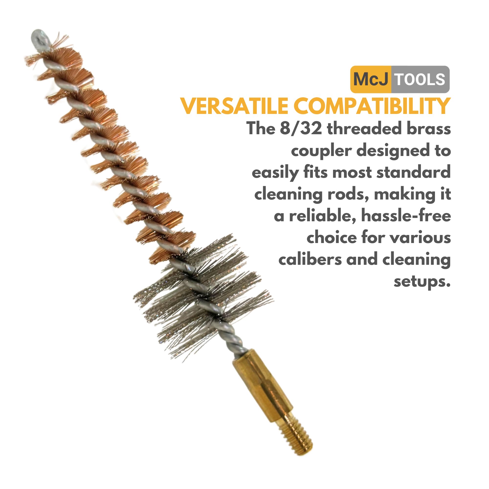 Premium Bronze Gun Cleaning Brushes 10-Pack - 7.62mm/.308Cal for Rifle Chamber Cleaning & Maintenance