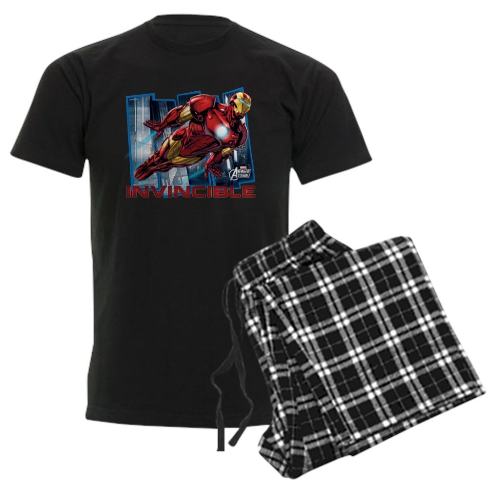 Marvel Iron Man Invincible Men's Dark Pajama Set - Superhero Sleepwear for Marvel Fans | Comfortable Lounge Wear for Movie Nights & Gifts