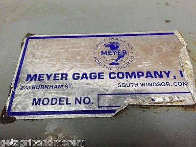 MEYER Gage Model M 1 Pin Gage Set (0.061