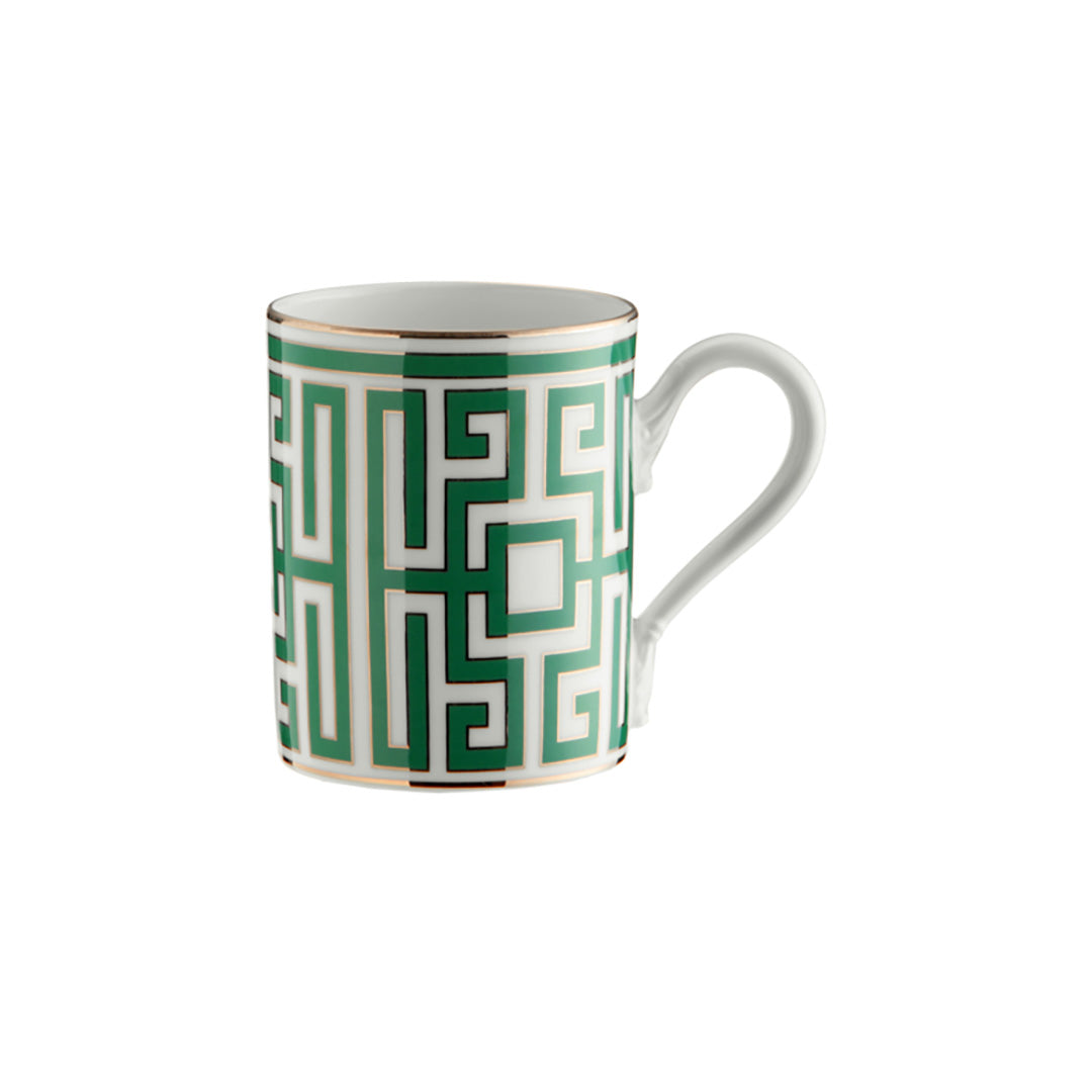 Emerald Labyrinth Mug - Elegant Green Ceramic Coffee Cup for Home, Office & Gifts | Unique Tea & Coffee Drinking Experience