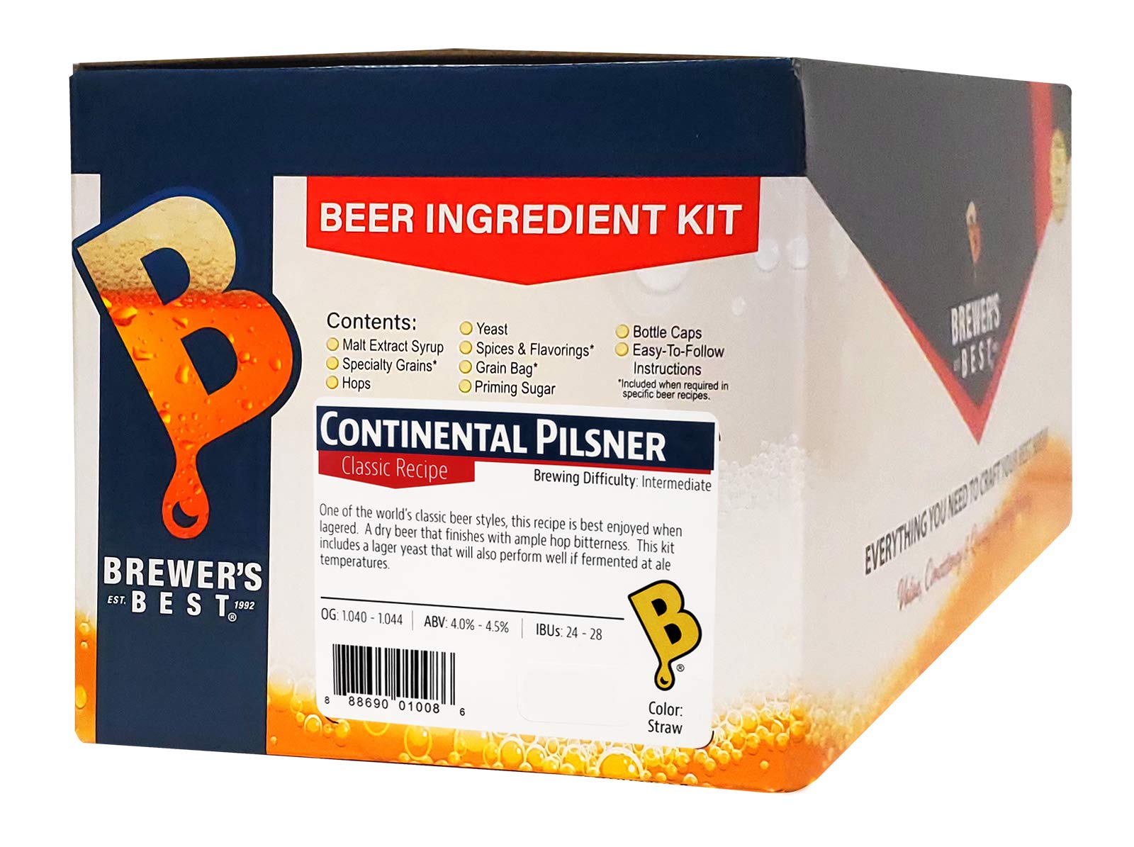 Premium Continental Pilsner Homebrew Beer Ingredient Kit - Complete DIY Beer Making Supplies for Craft Brewing Enthusiasts | Perfect for Home Brewing, Parties & Gifts