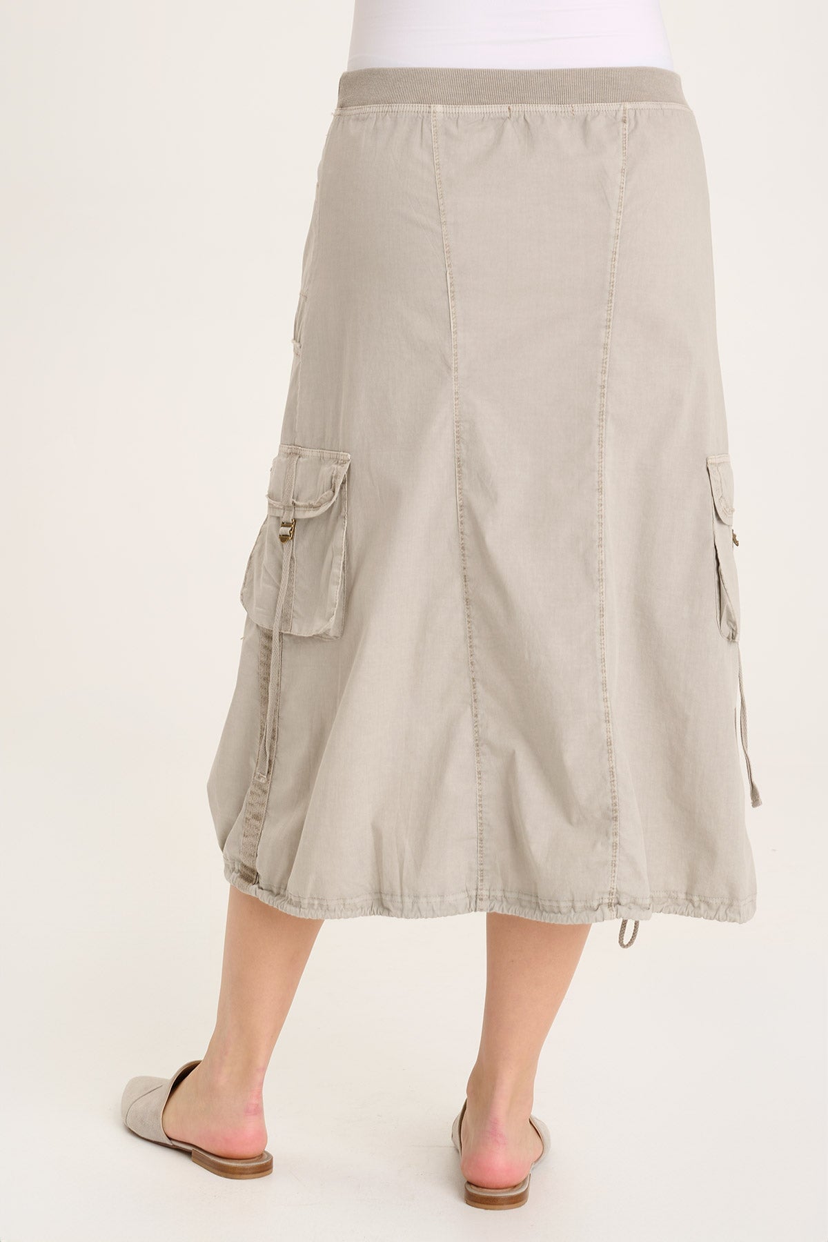 Castalina Women's Poplin Cargo Midi Skirt - Casual Summer Skirt with Pockets | Perfect for Outdoor Adventures, Travel & Everyday Wear
