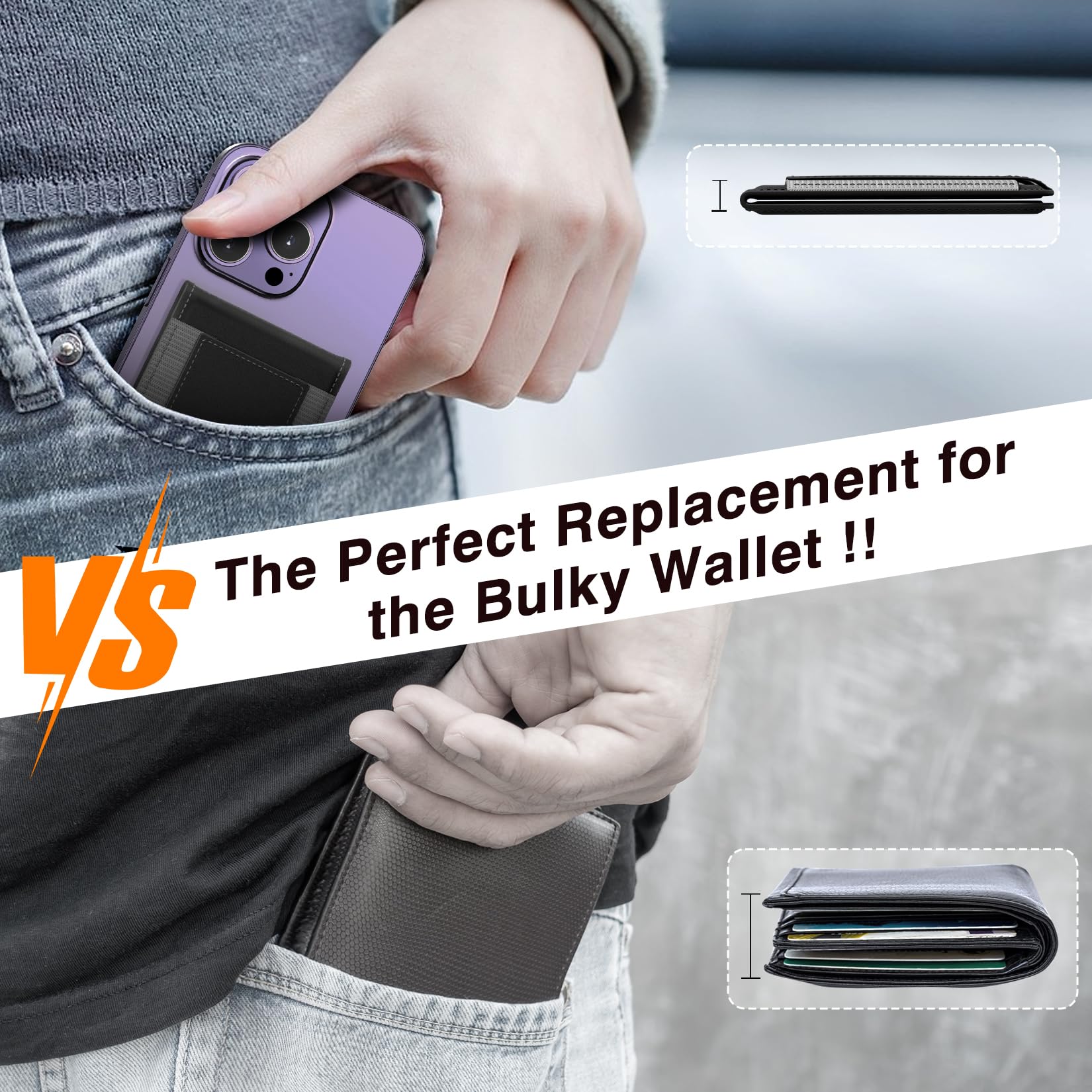 Magnetic Leather Wallet for iPhone 16/15/14/13/12 - 6 Card Holder with MagSafe & RFID Blocking - Perfect for Everyday Carry, Travel, and Secure Contactless Payments
