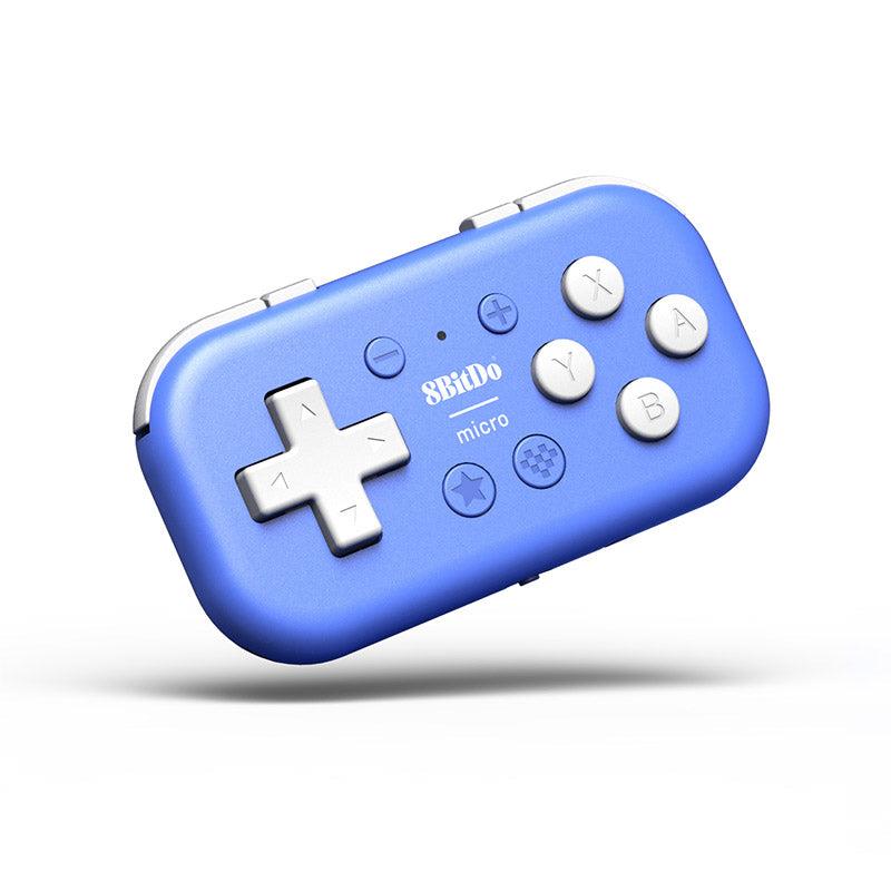 8BitDo Micro Bluetooth Gamepad (Blue) - Wireless Controller for Nintendo Switch, PC, Android & iOS - Compact & Portable for Gaming On-The-Go