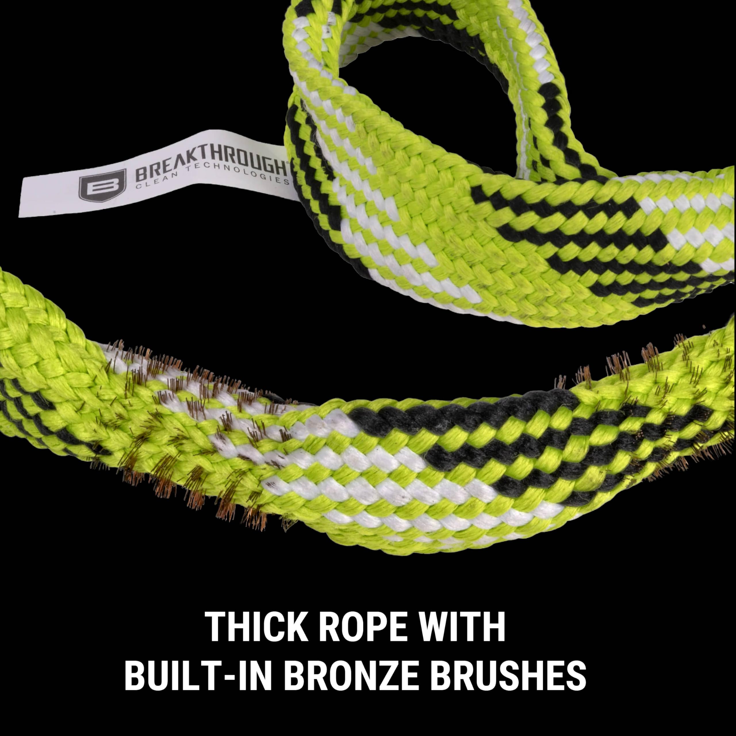 Breakthrough Clean Battle Rope 2.0 Gun Cleaning Kit - Universal for Rifle, Shotgun & Pistol with EVA Storage Case & Brass Handle - Perfect for Firearm Maintenance at Home, Range or Hunting