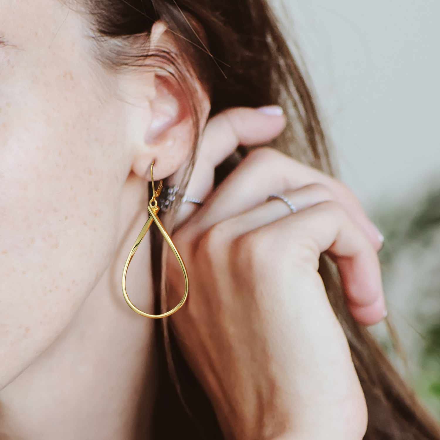 Stylish Large Gold Hoop Earrings for Women - 40mm & 50mm Dangle Drop Earrings with Twisted & Infinity Designs - Perfect for Parties, Weddings & Everyday Wear