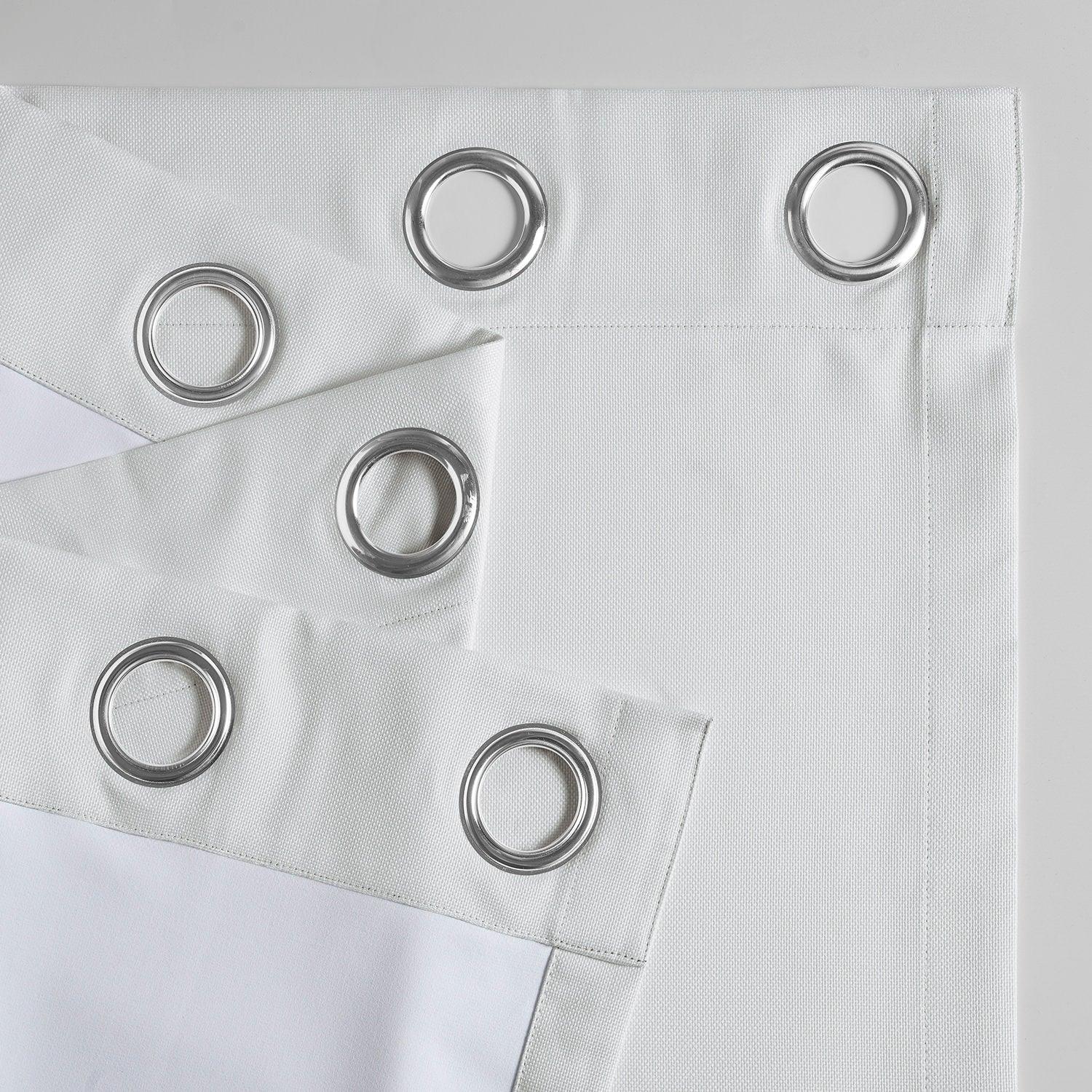 Off White Grommet Blackout Curtains - Thermal Insulated Linen Hotel Drapes for Bedroom & Living Room - Noise Reducing Window Treatments for Home & Office