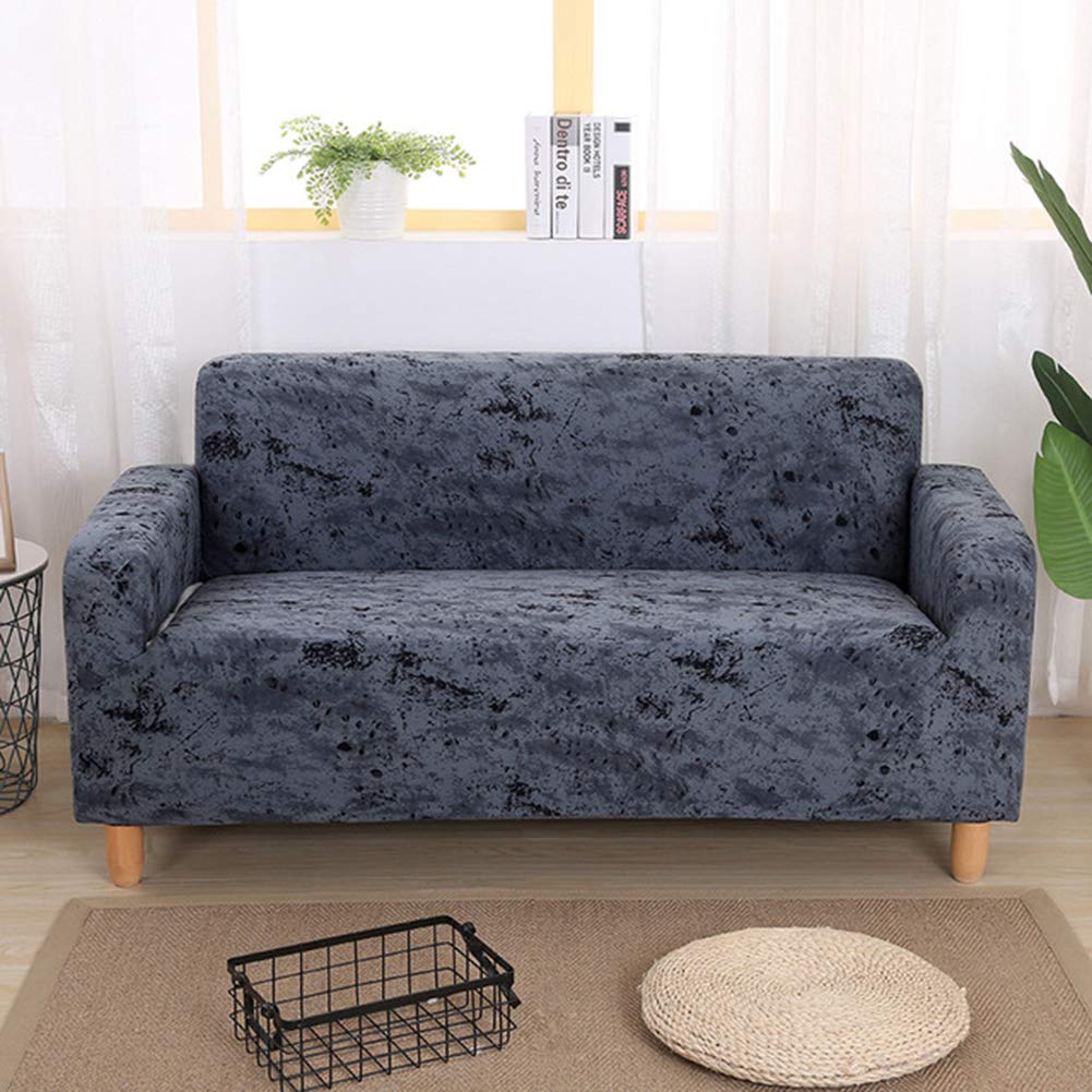 Dark Grey Stretch Sofa Slipcover for 3-Seat Couch - Anti-Slip, Washable Fabric Couch Cover for Living Room, Loveseat & Sectional - Perfect for Pets, Kids & Home Decor Refresh
