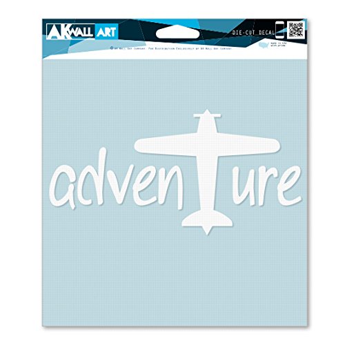 Adventure Travel Airplane Vinyl Decal Sticker - Waterproof for Car, Phone, Helmet, Laptop - Multiple Sizes Available - Perfect for Outdoor Enthusiasts & Travel Lovers